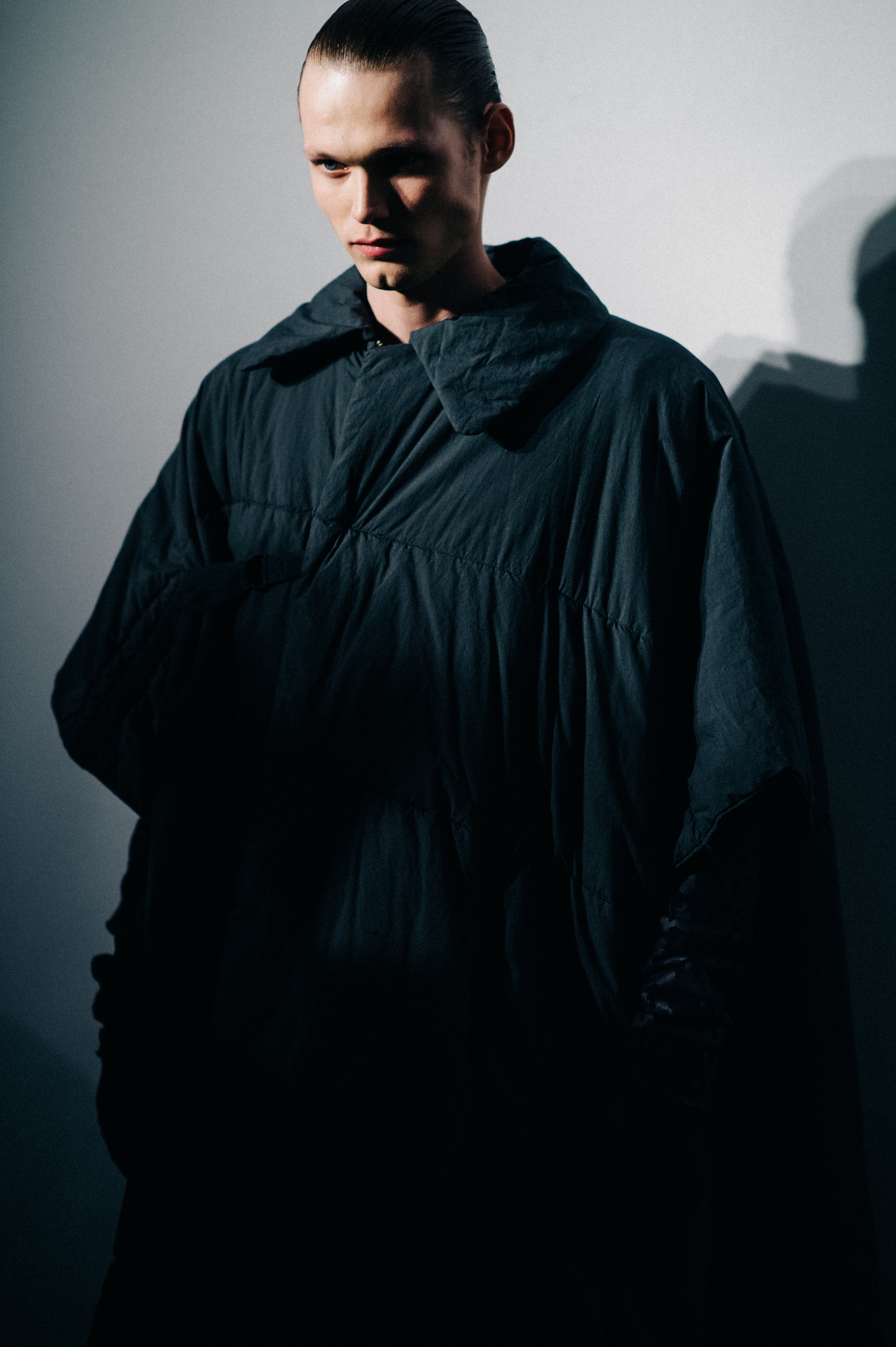 Male model wearing black