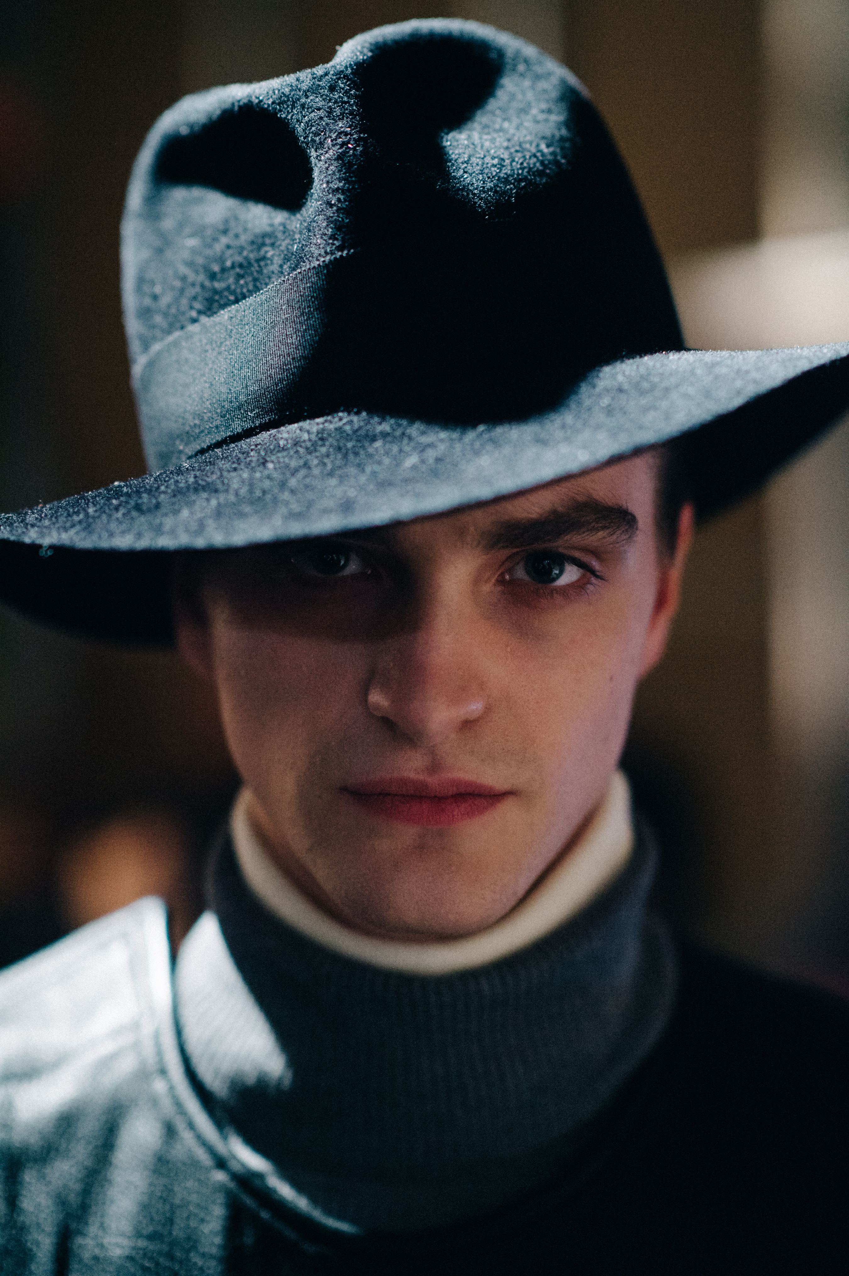 Portrait of male model hat