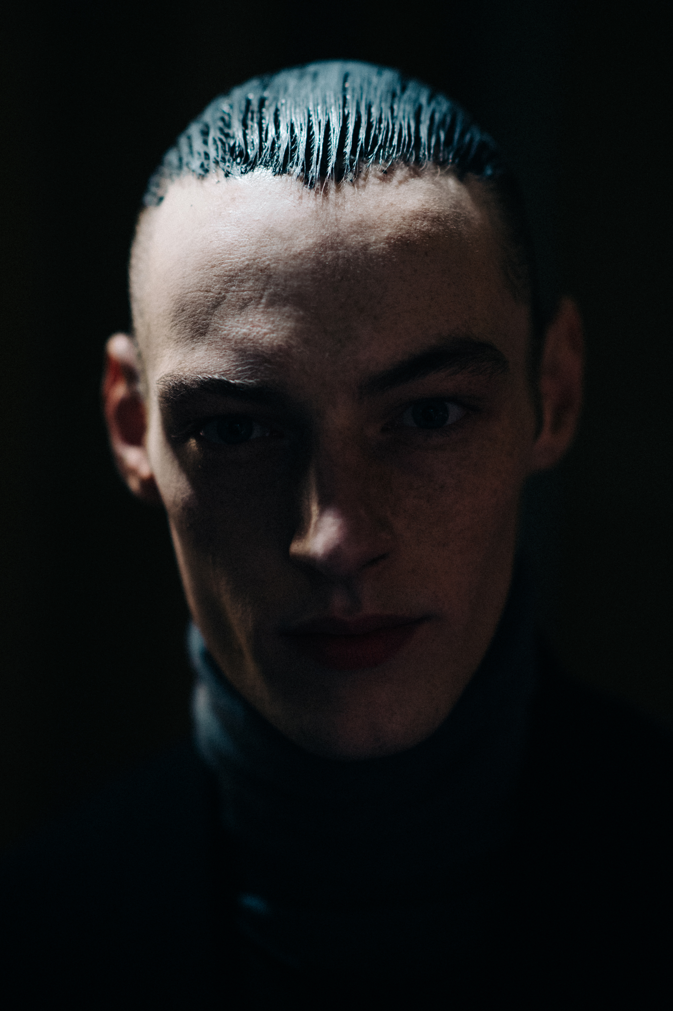 Portrait of male model low light