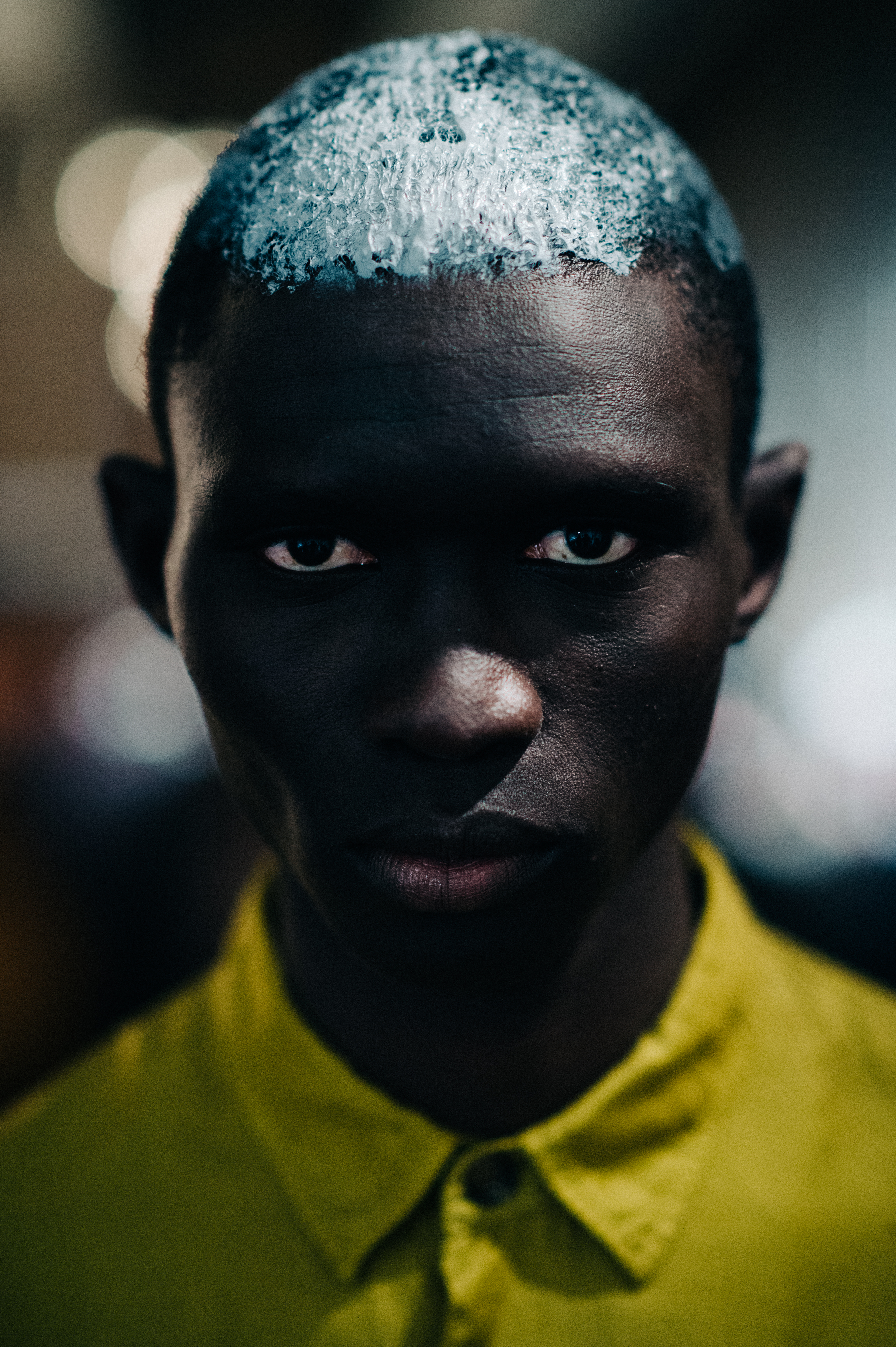 Male model with painted hair