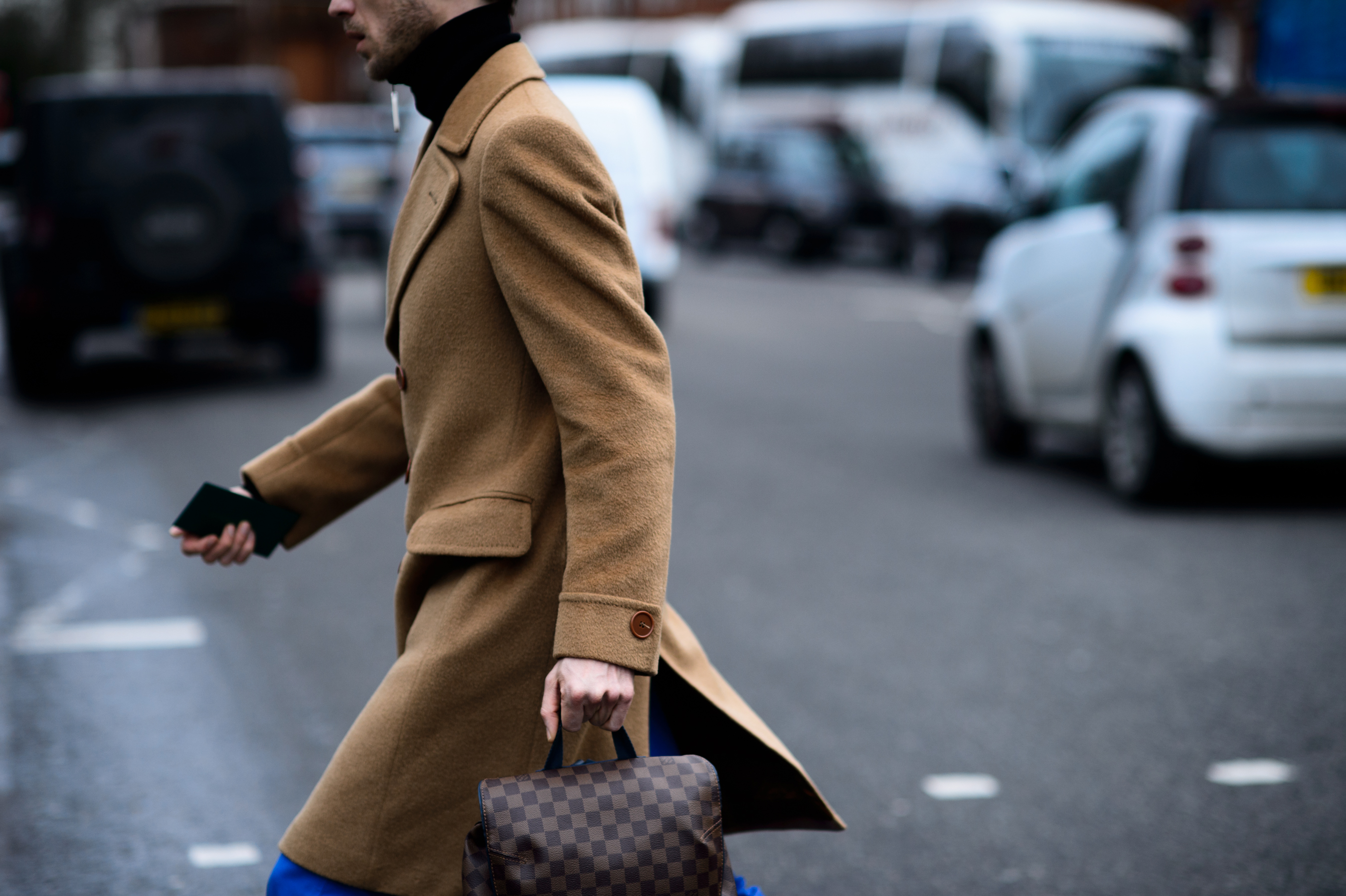 Man wearing camel coat