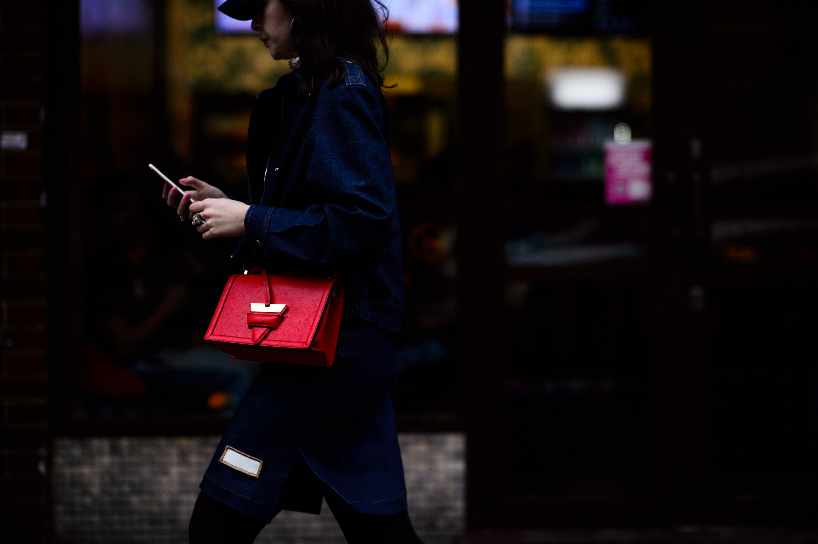 Woman with Loewe bag