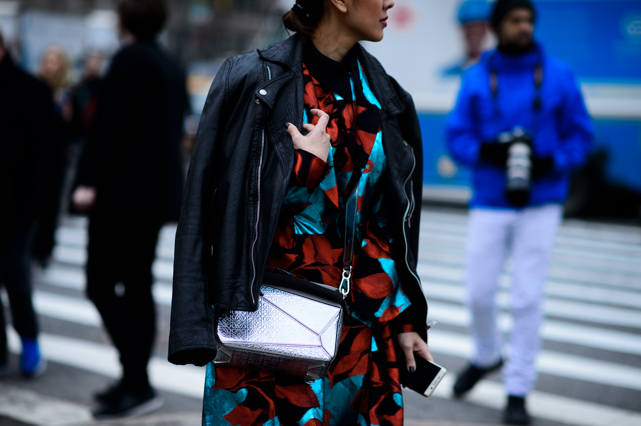 Woman with Loewe bag