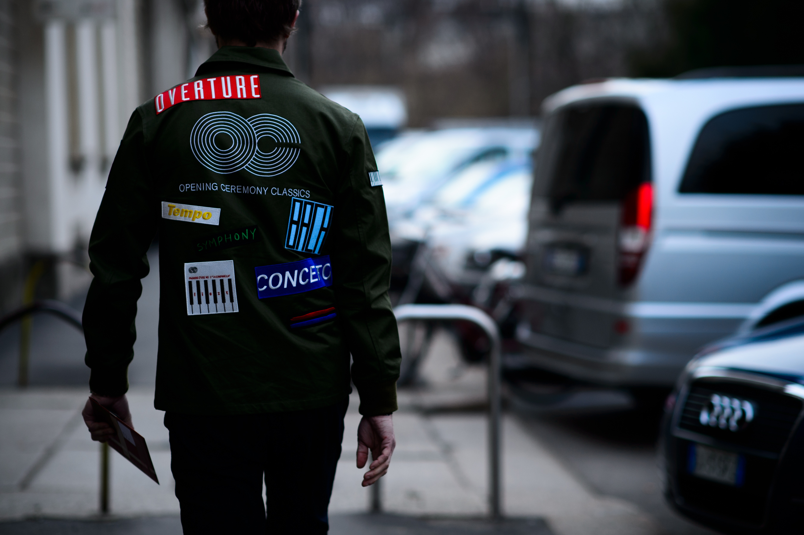 Man with patches on his back