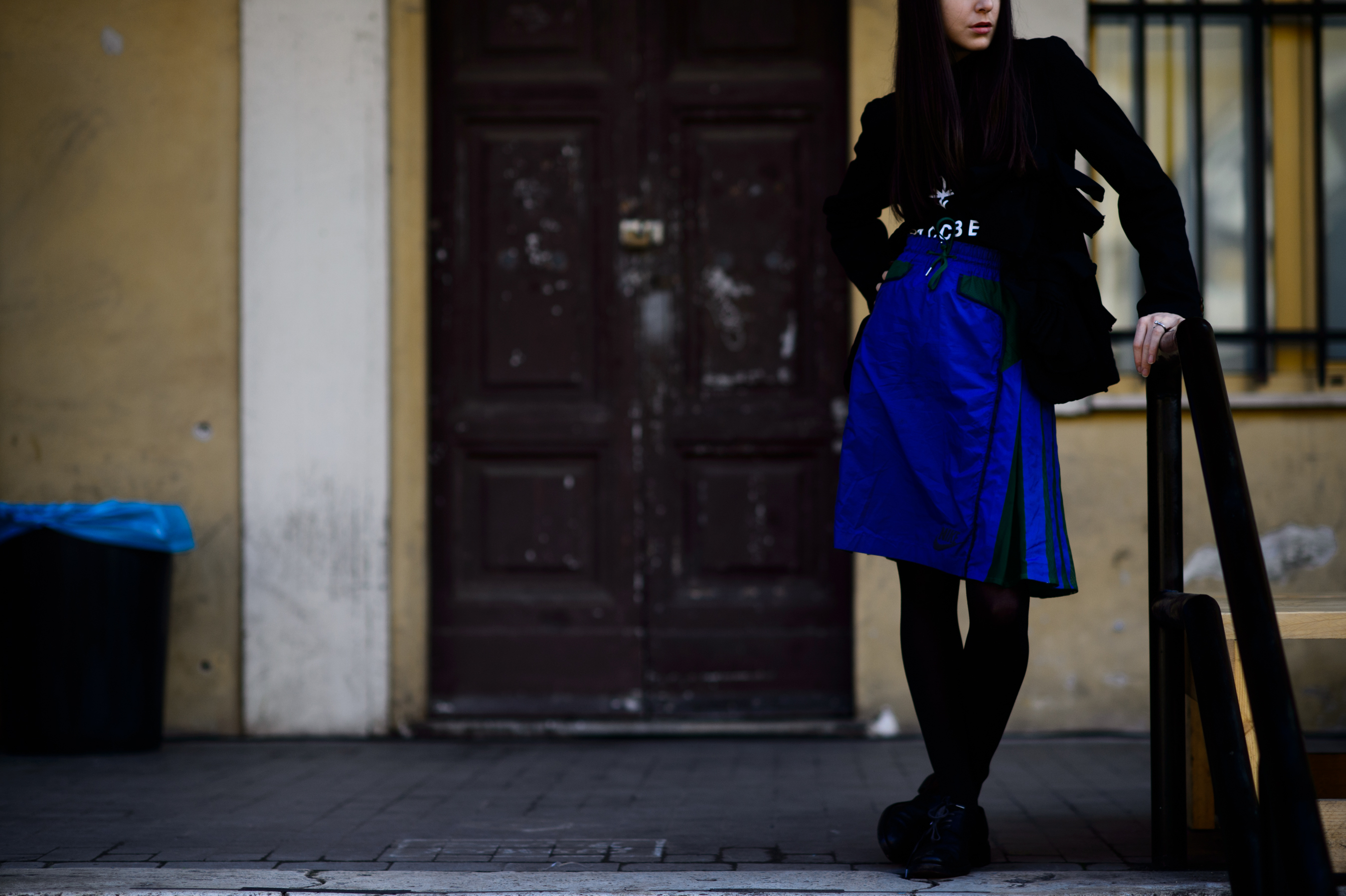 Italian girl wearing blue