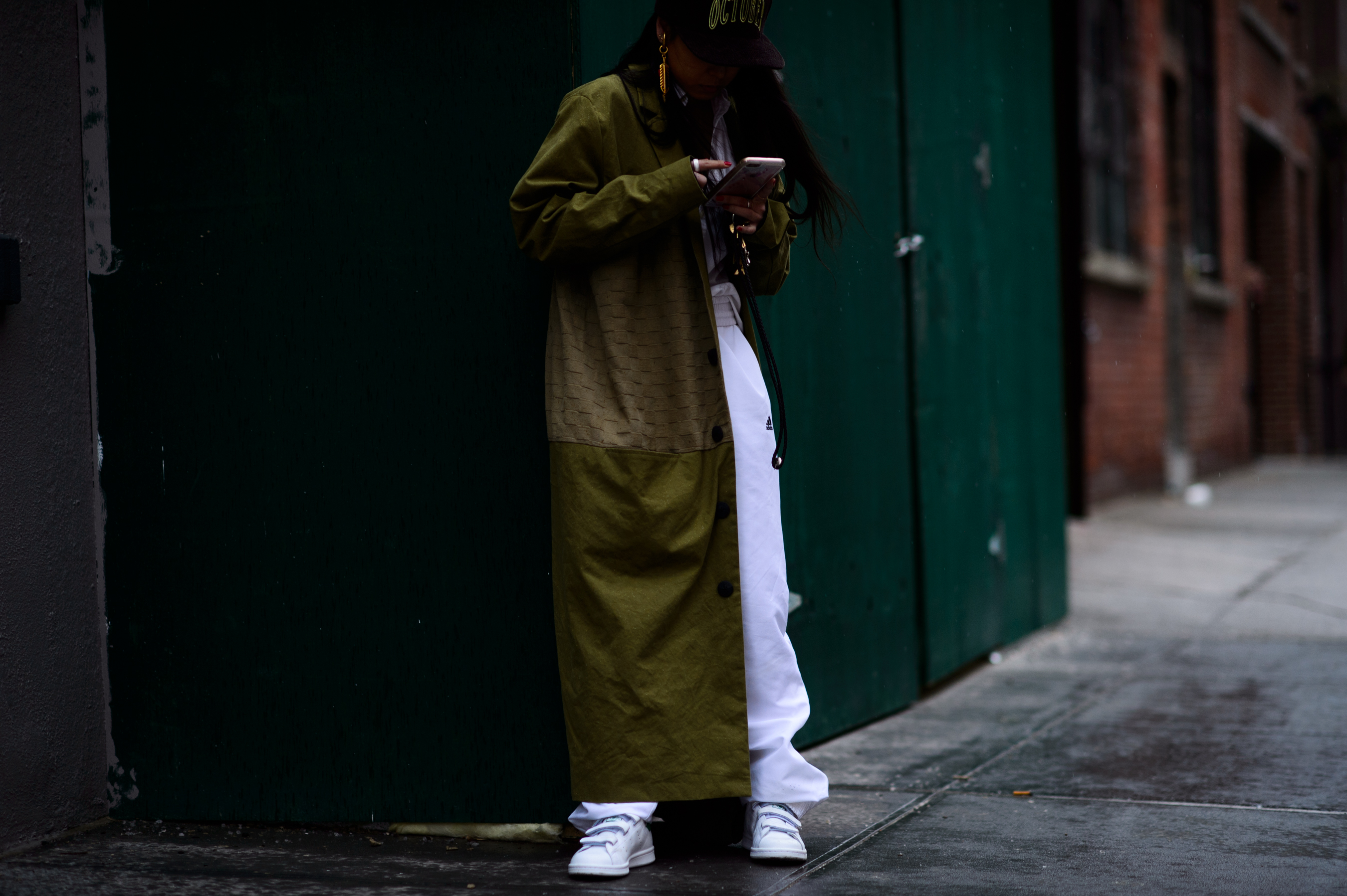 Stylist wearing white pants