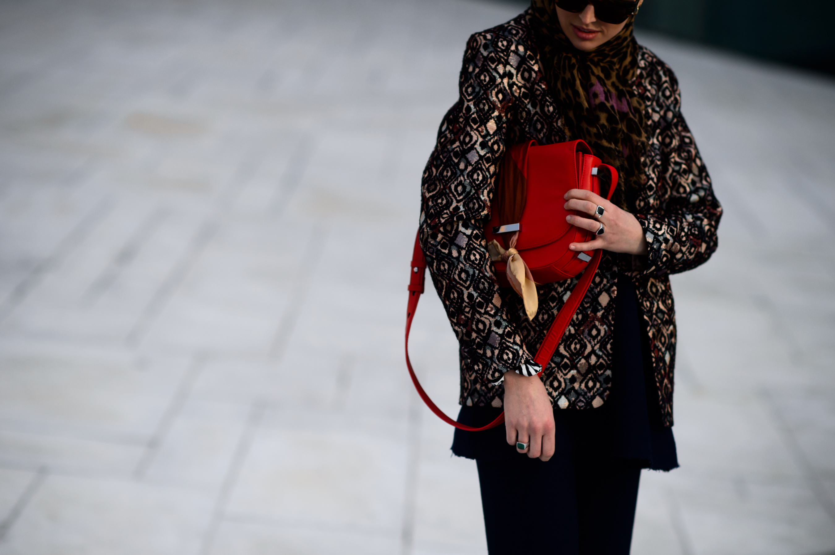 Fashion editor with red bag