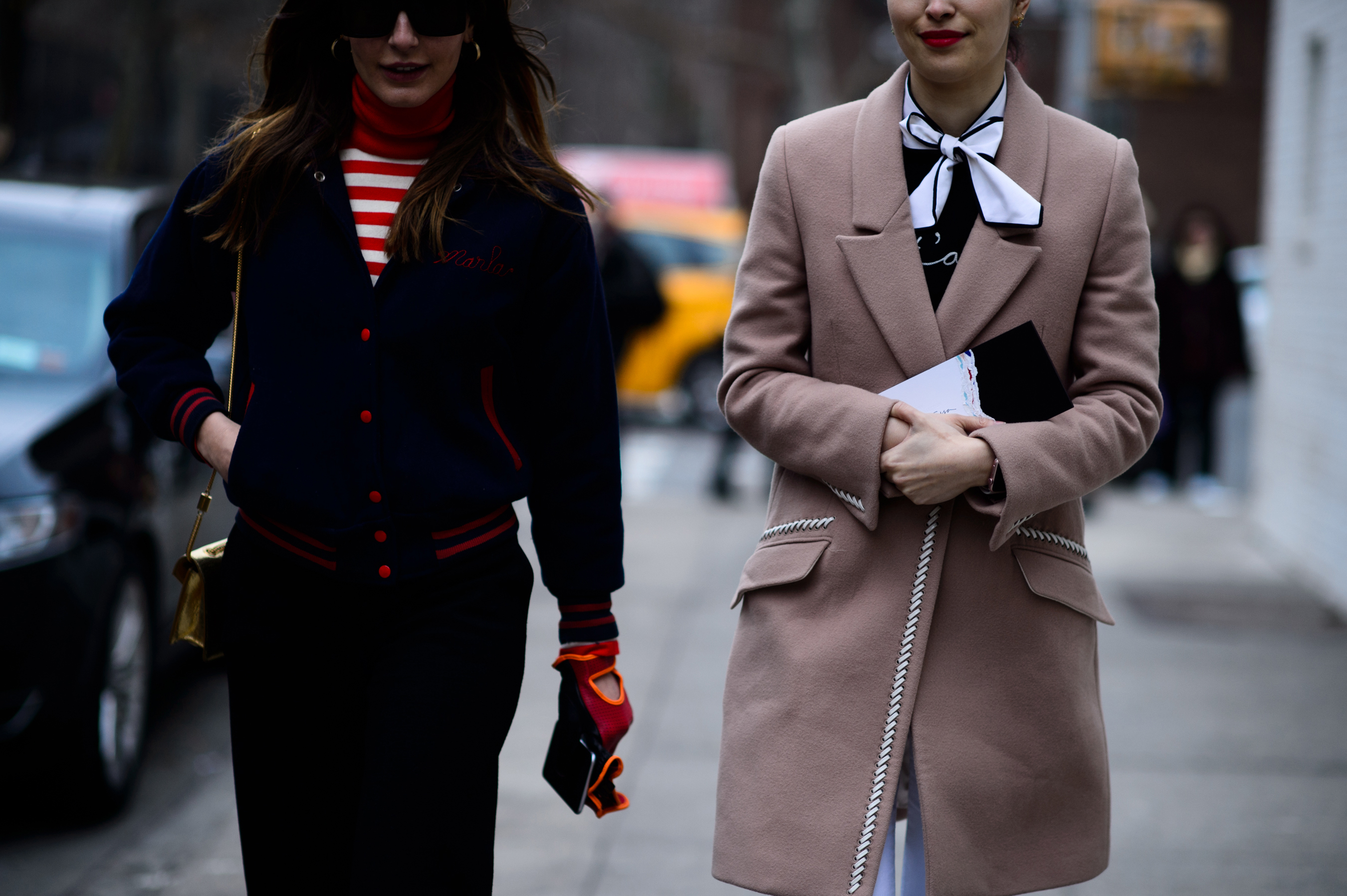 Two women before DKNY show