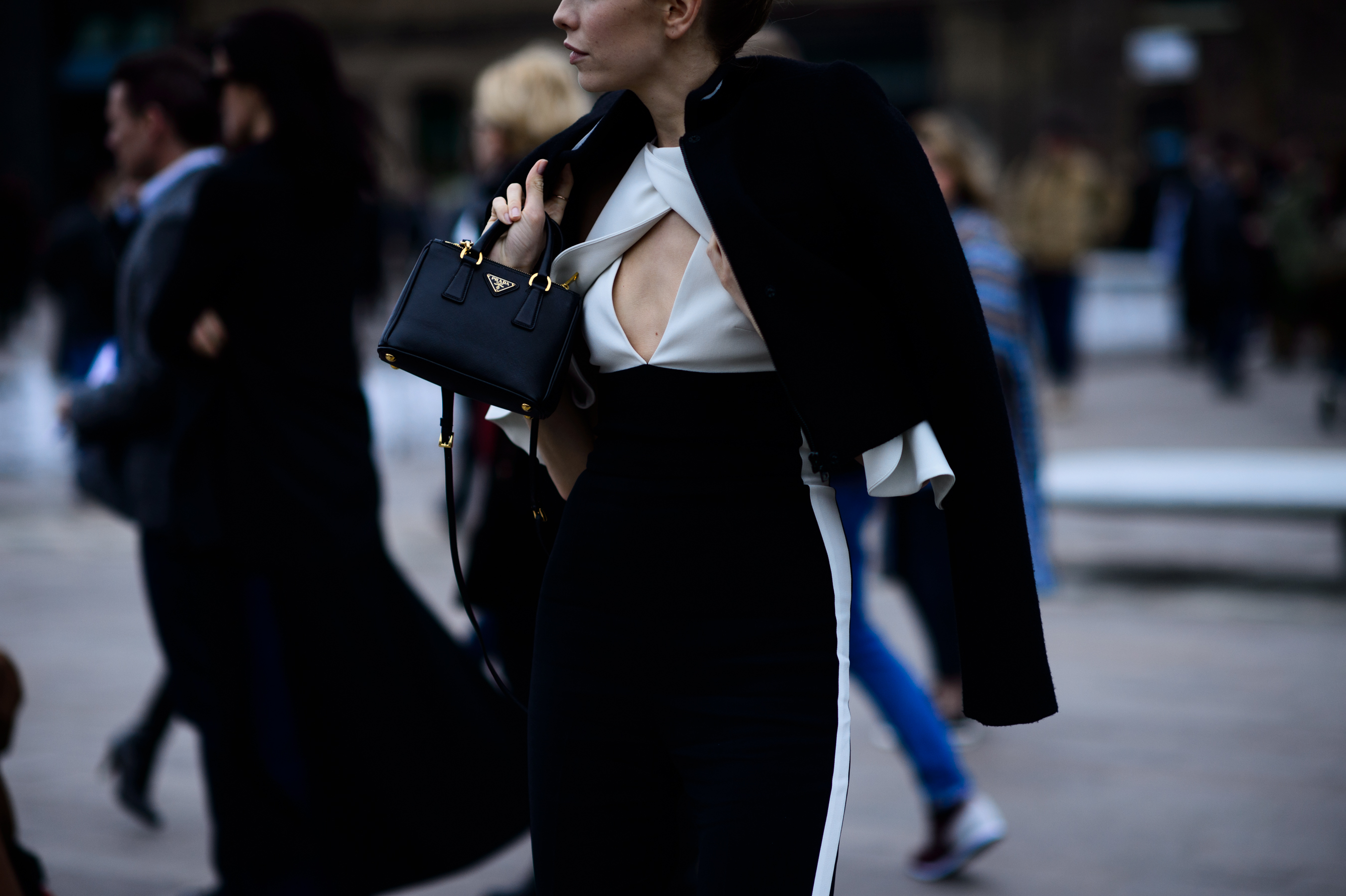 Woman wearing open dress