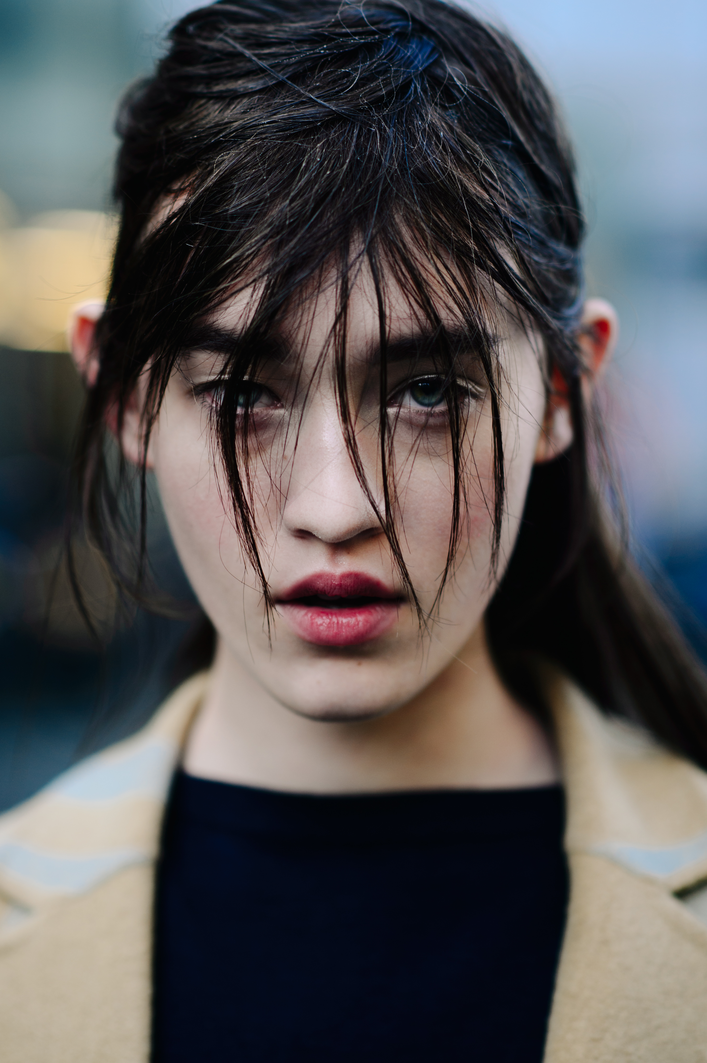 Portrait of a model with blue eyes