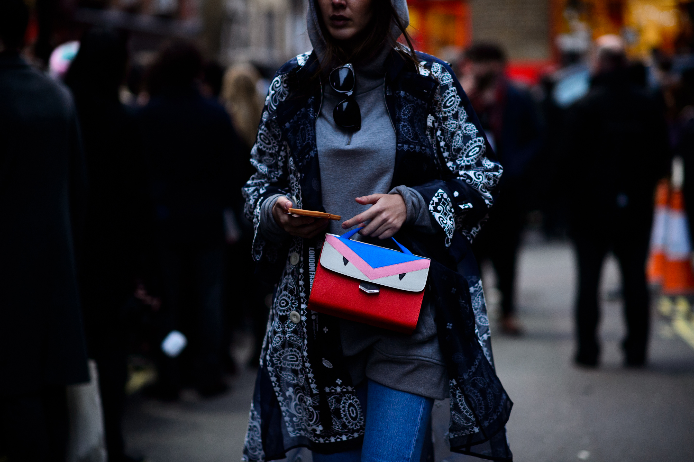 Woman with Fendi bag