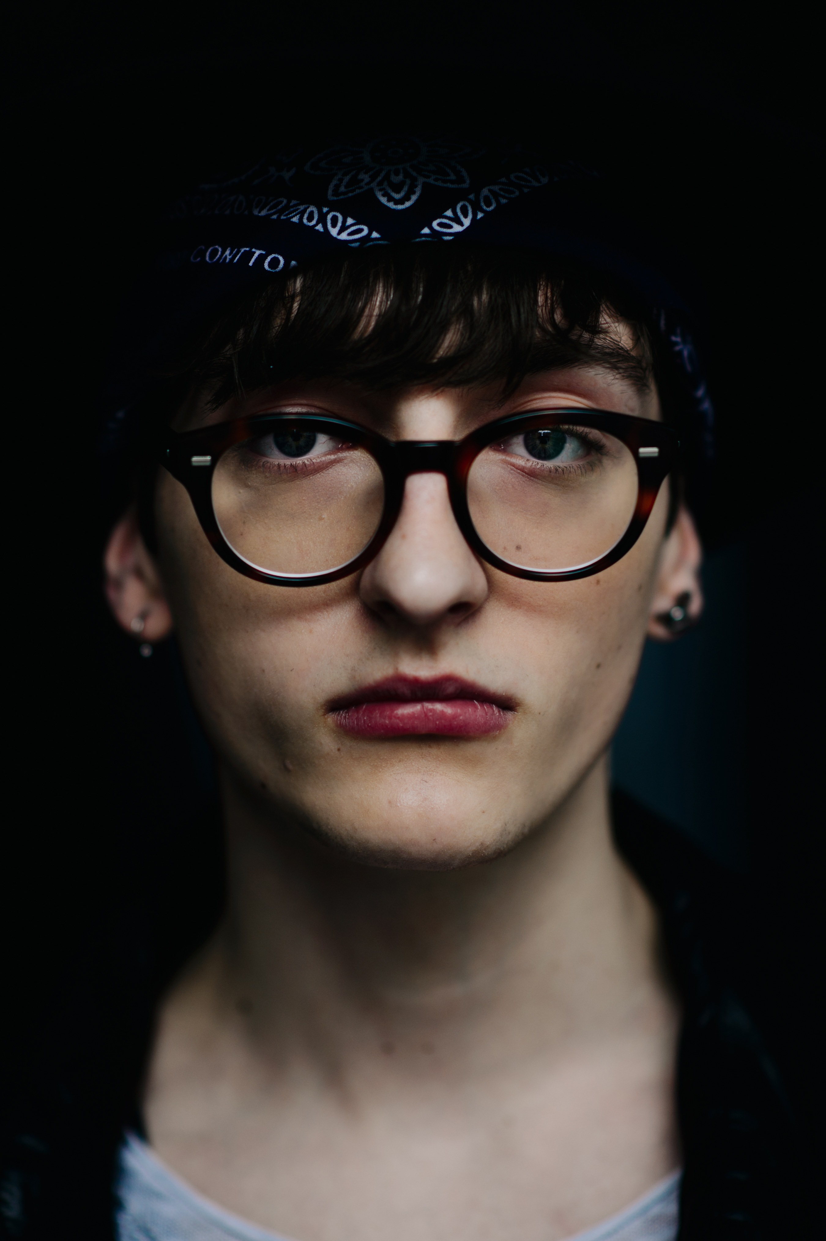 Portrait of a male model in glasses