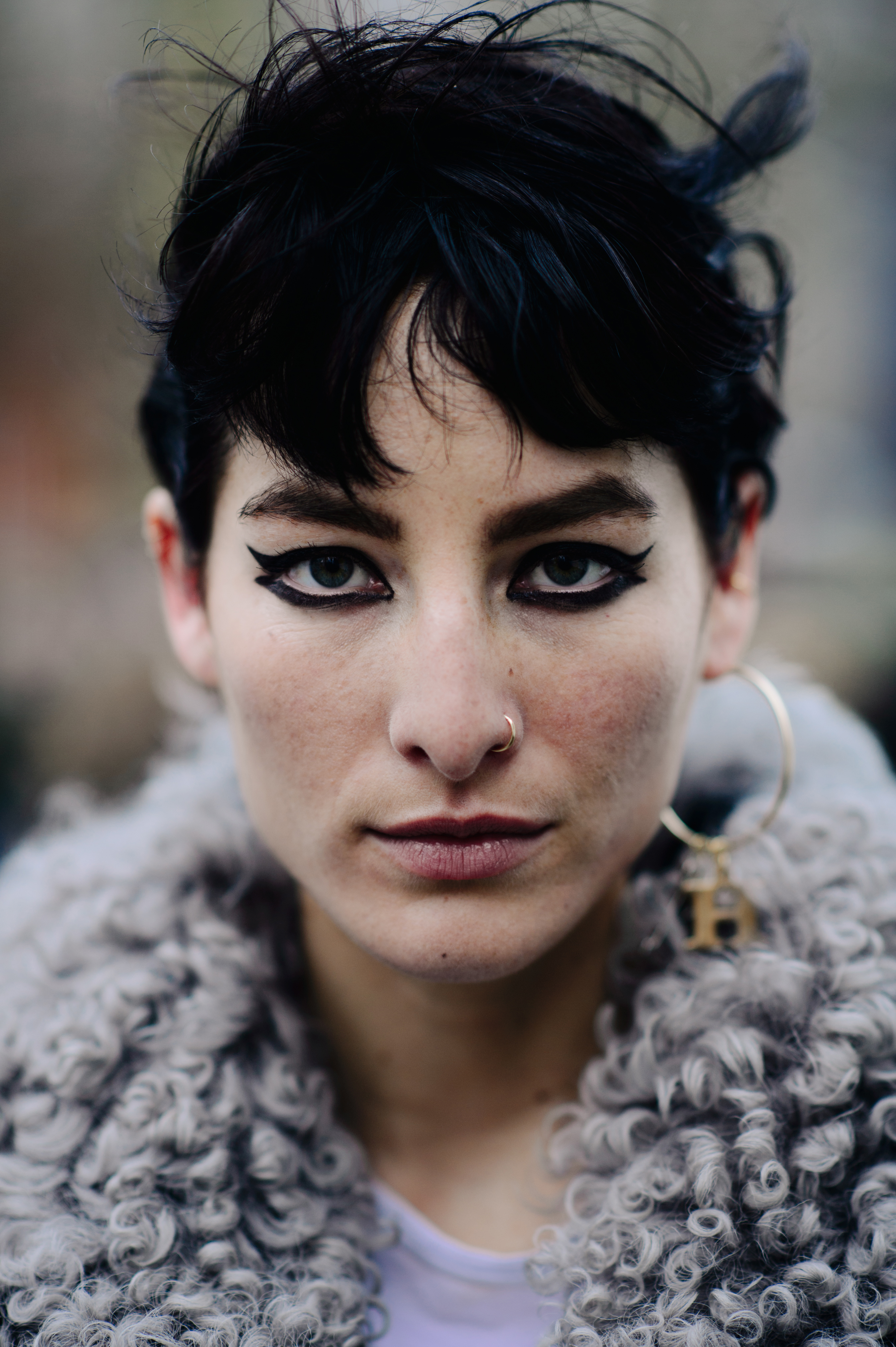 Portrait of a model with dark make up