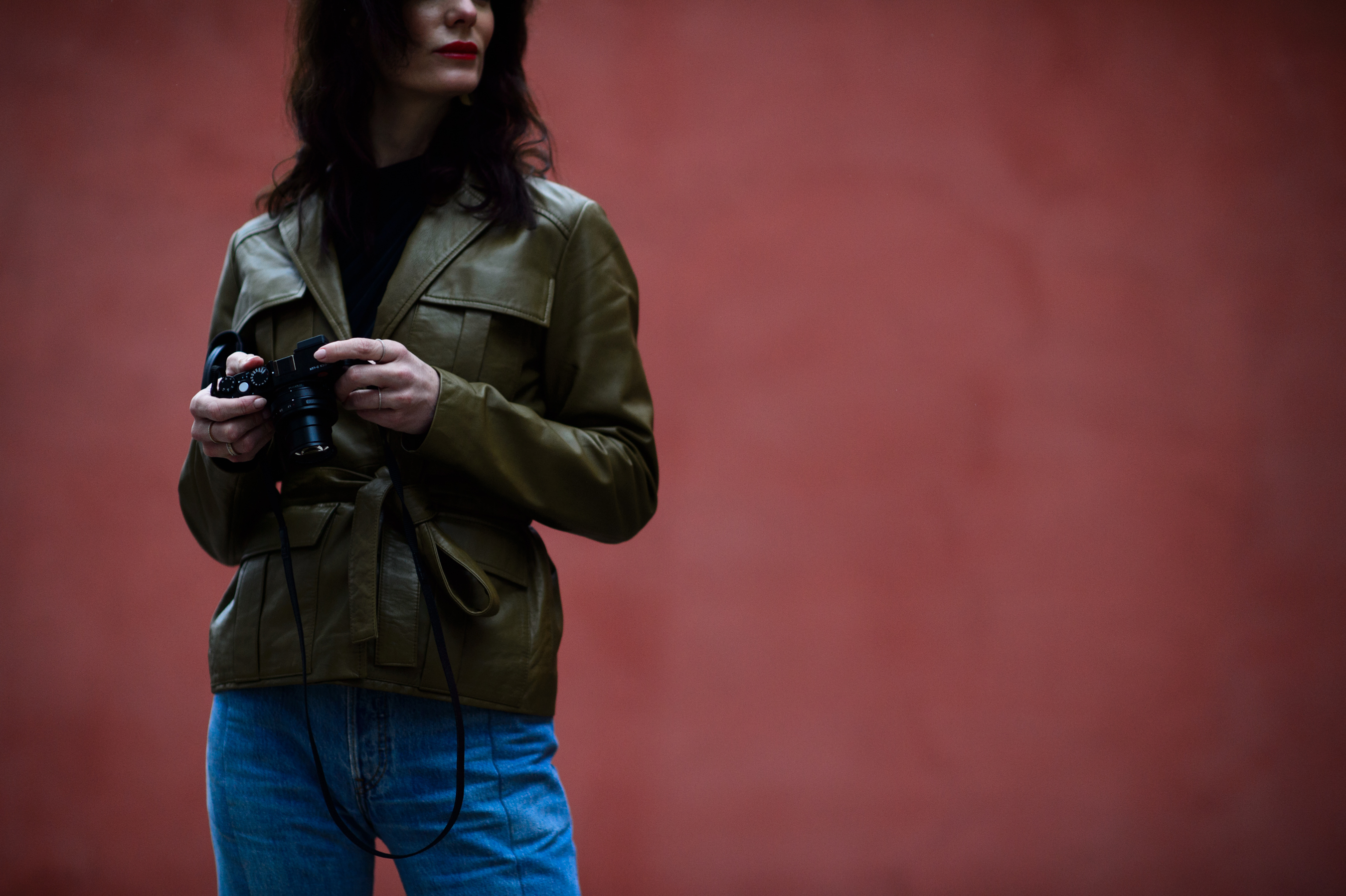 Norwegian woman wearing leather