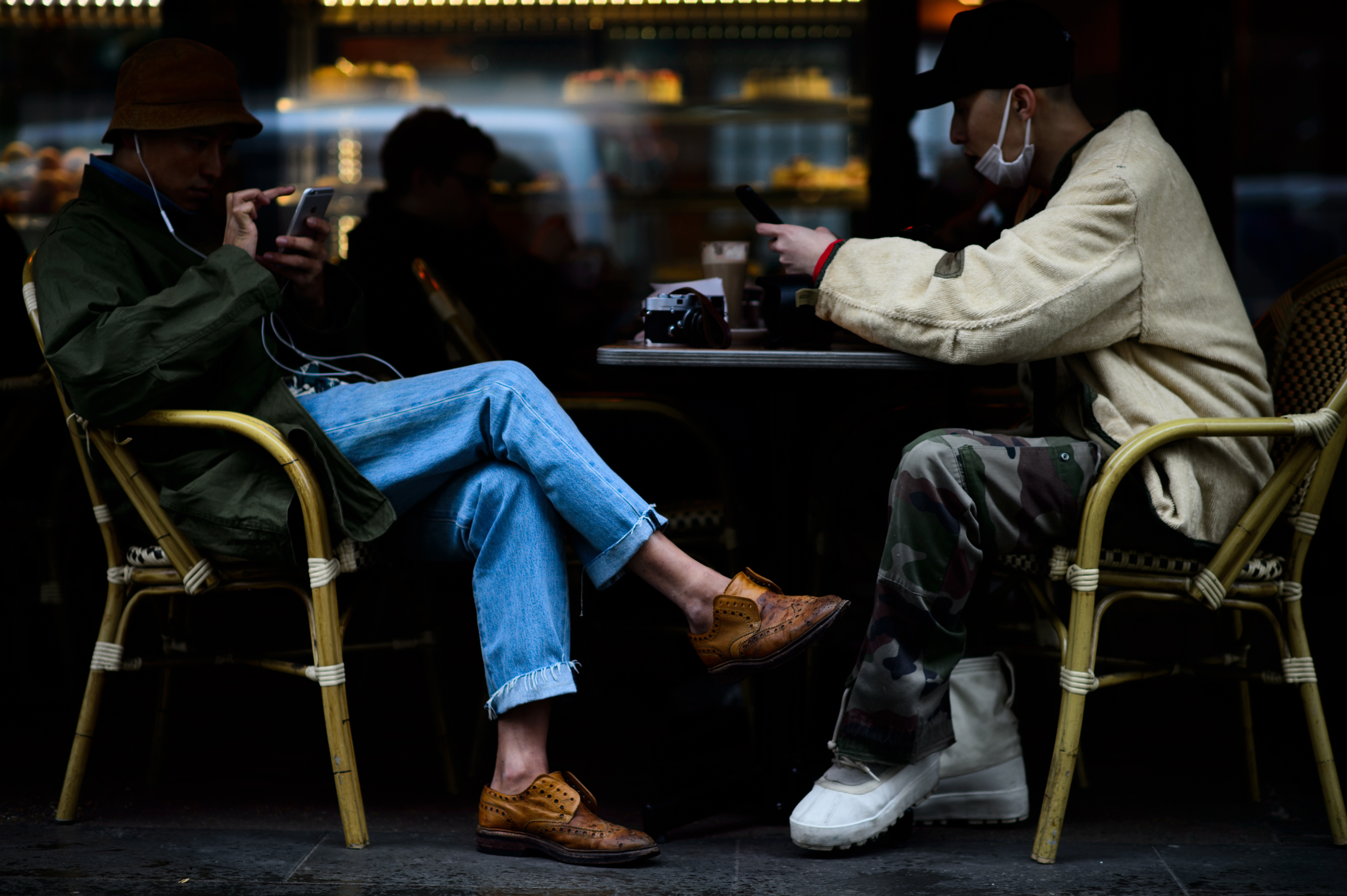 Two Korean photographers in cafe