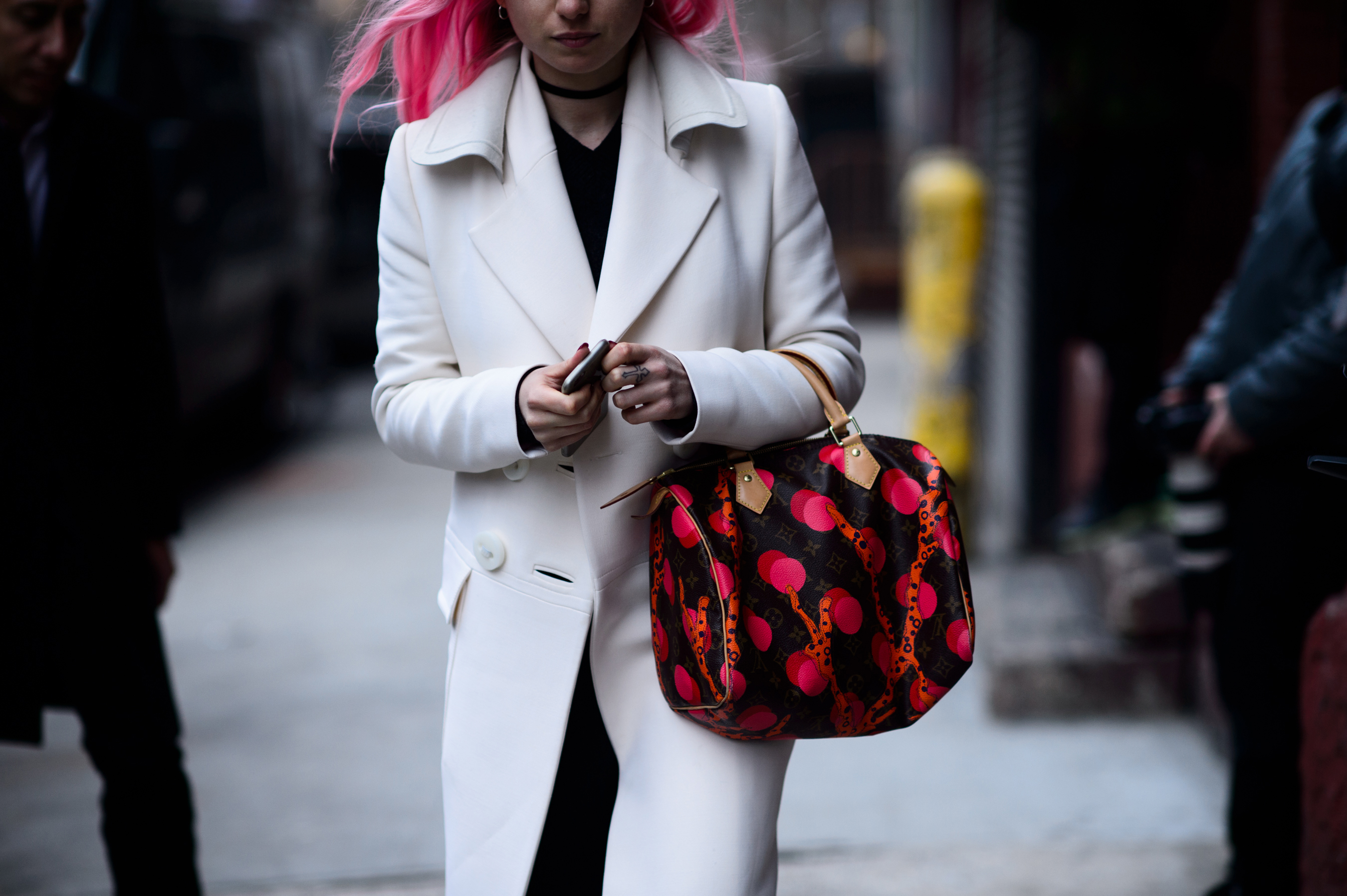 British editor with pink hair