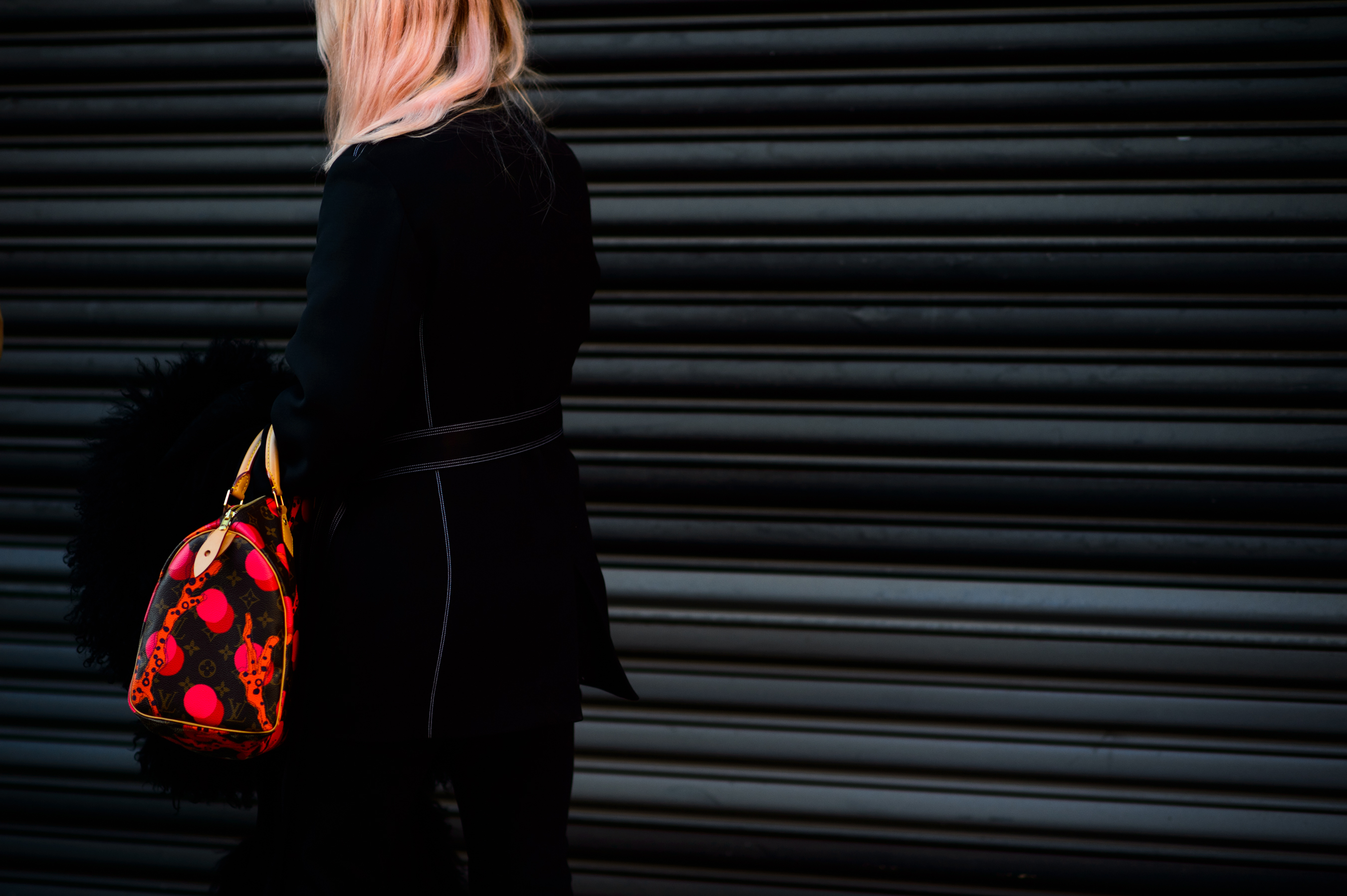 British fashion editor pink hair