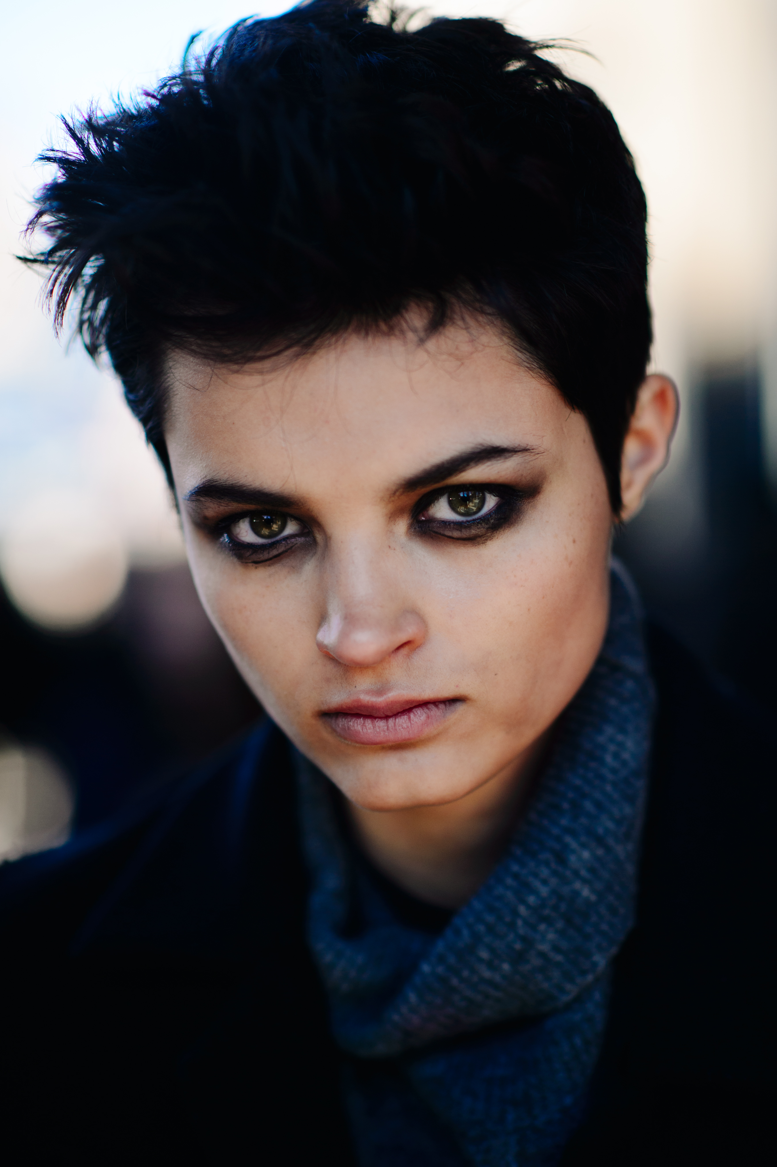 Portrait of a model short hair