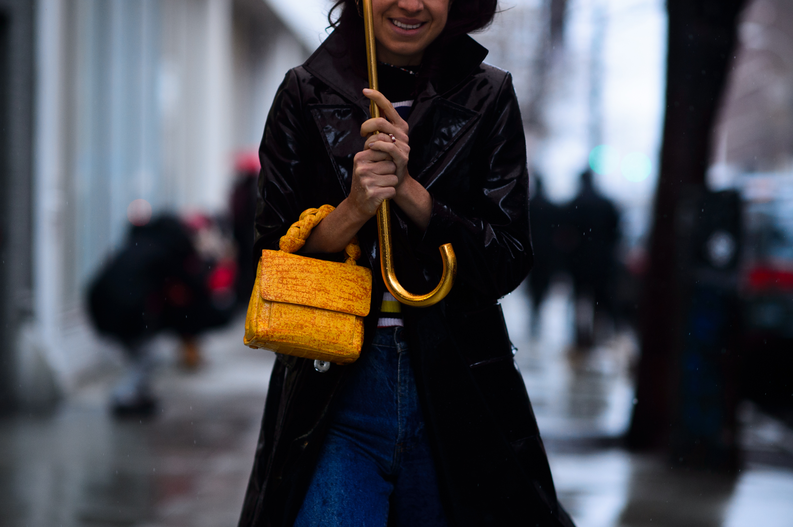 Woman with orange bag
