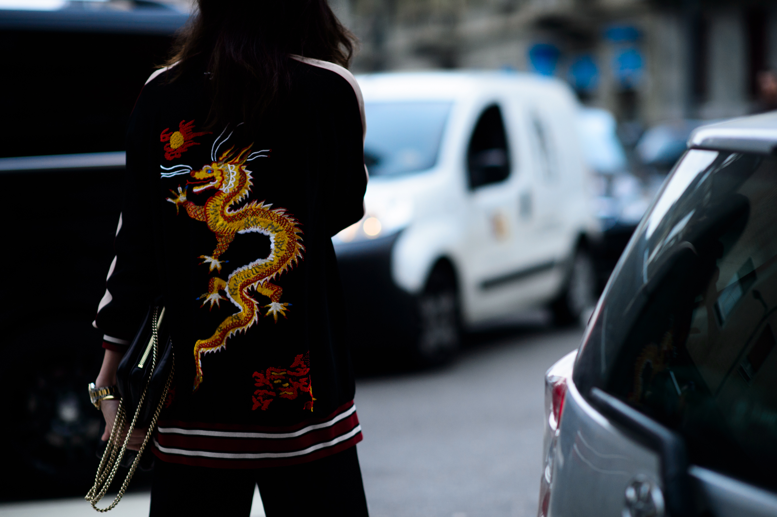 StyleBop editor wearing dragon print