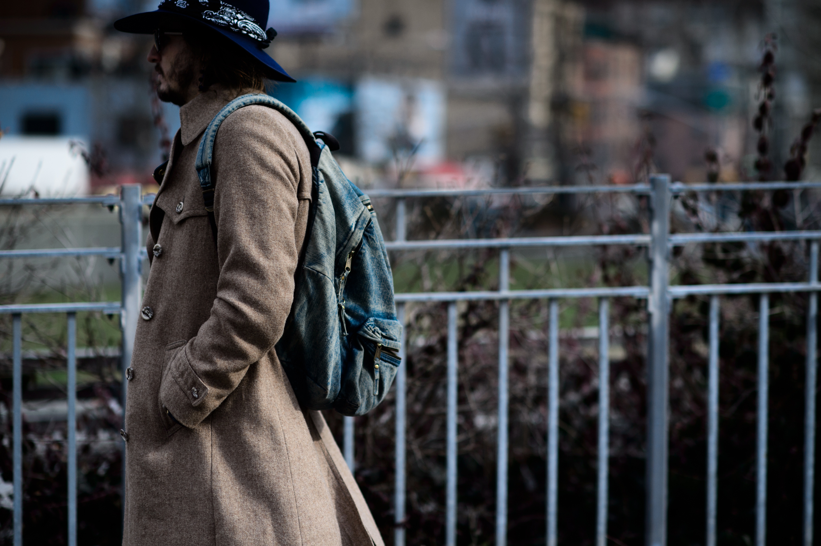 Man wearing hat and coat