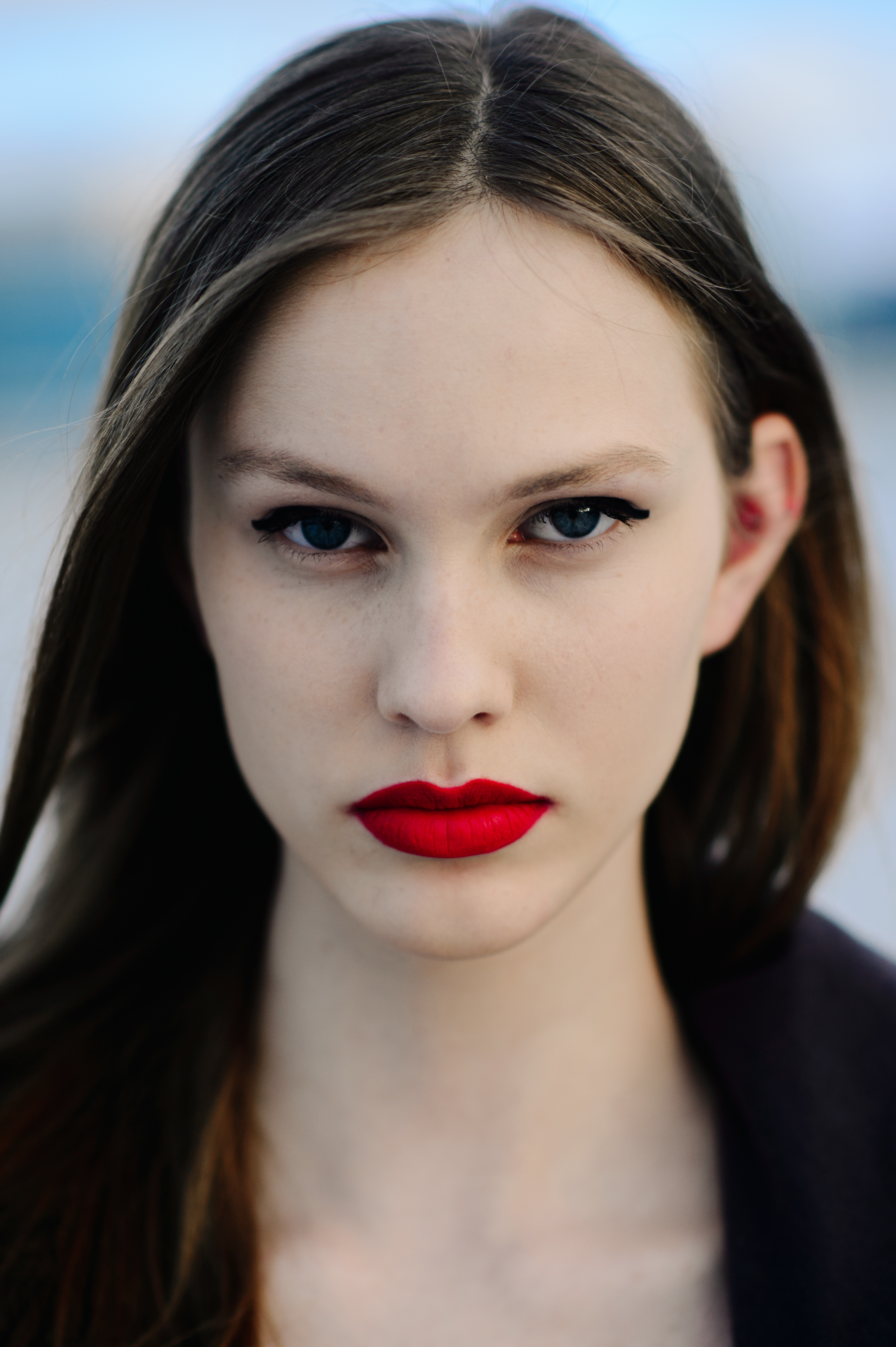 Model with red lips