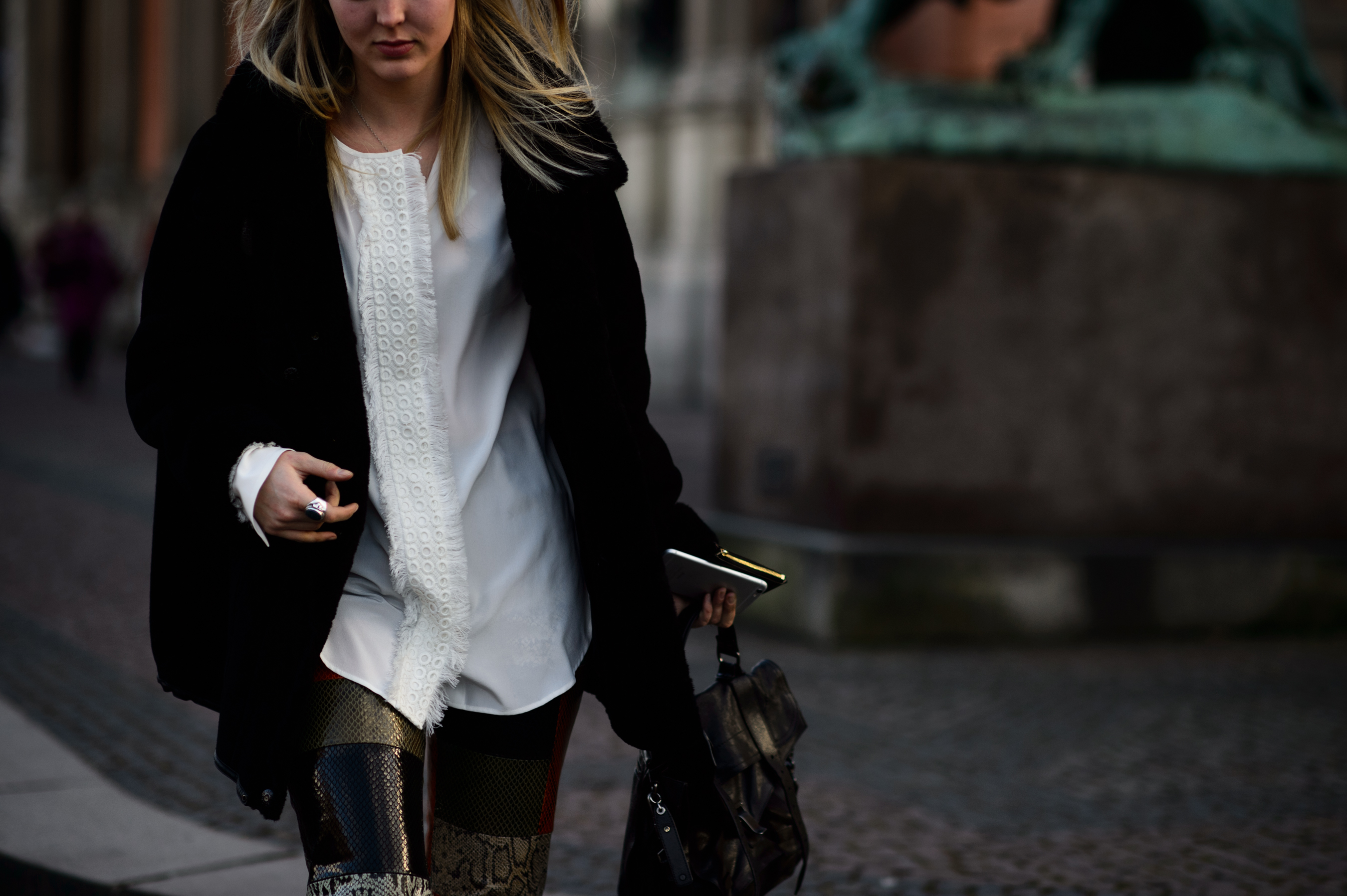 Woman wearing white shirt