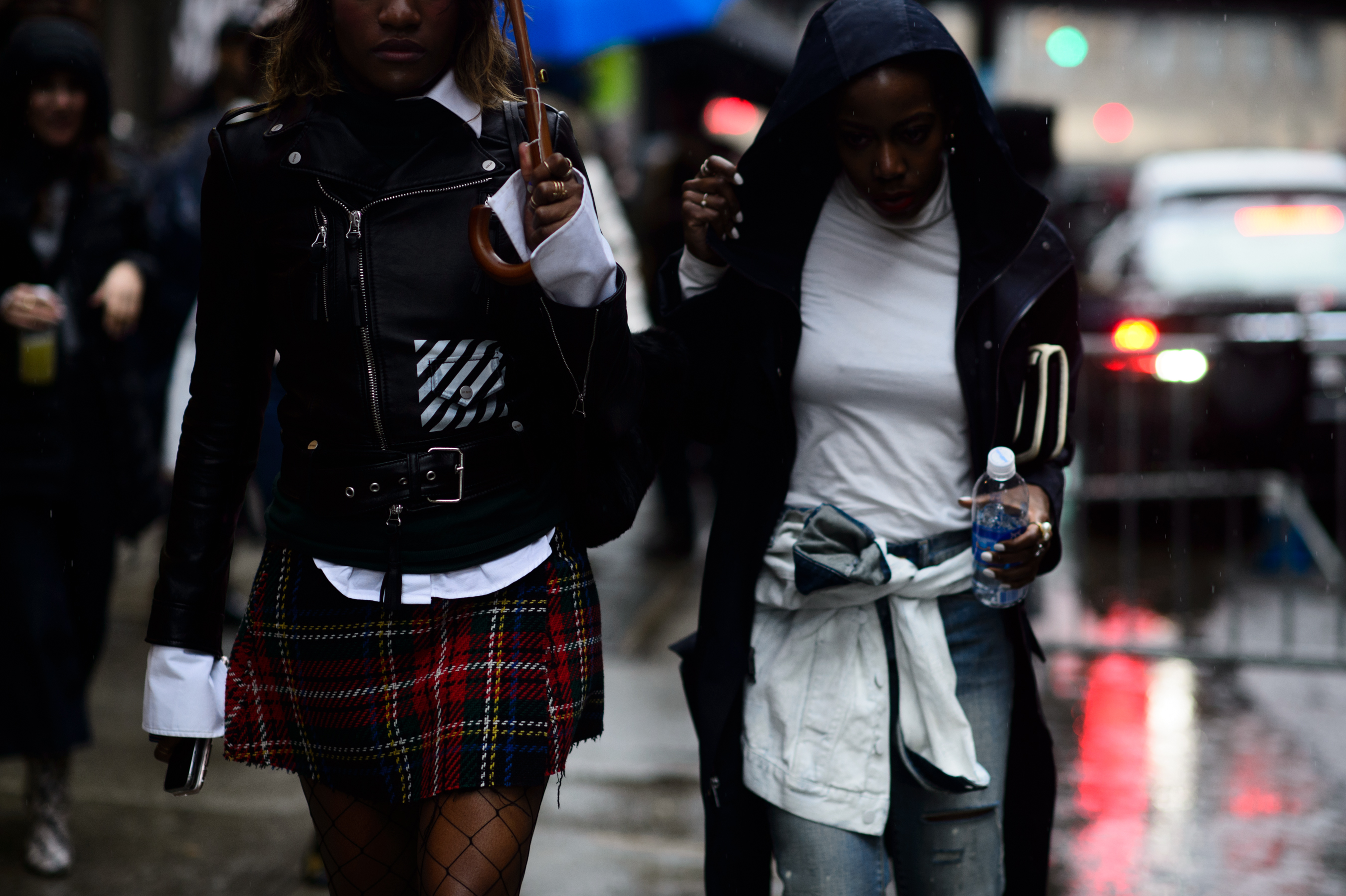 Women wearing black jacket