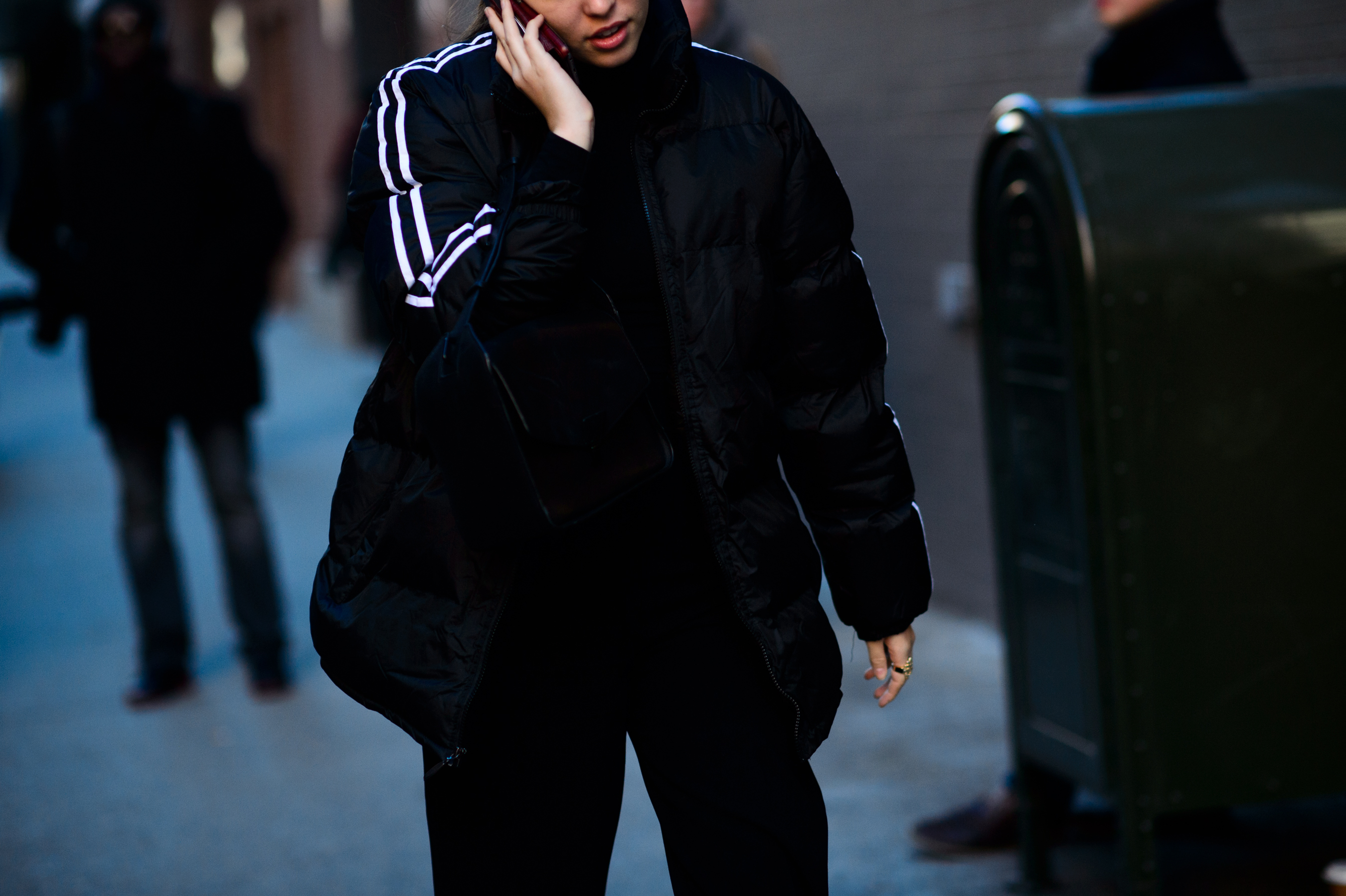 Woman wearing Adidas jacket