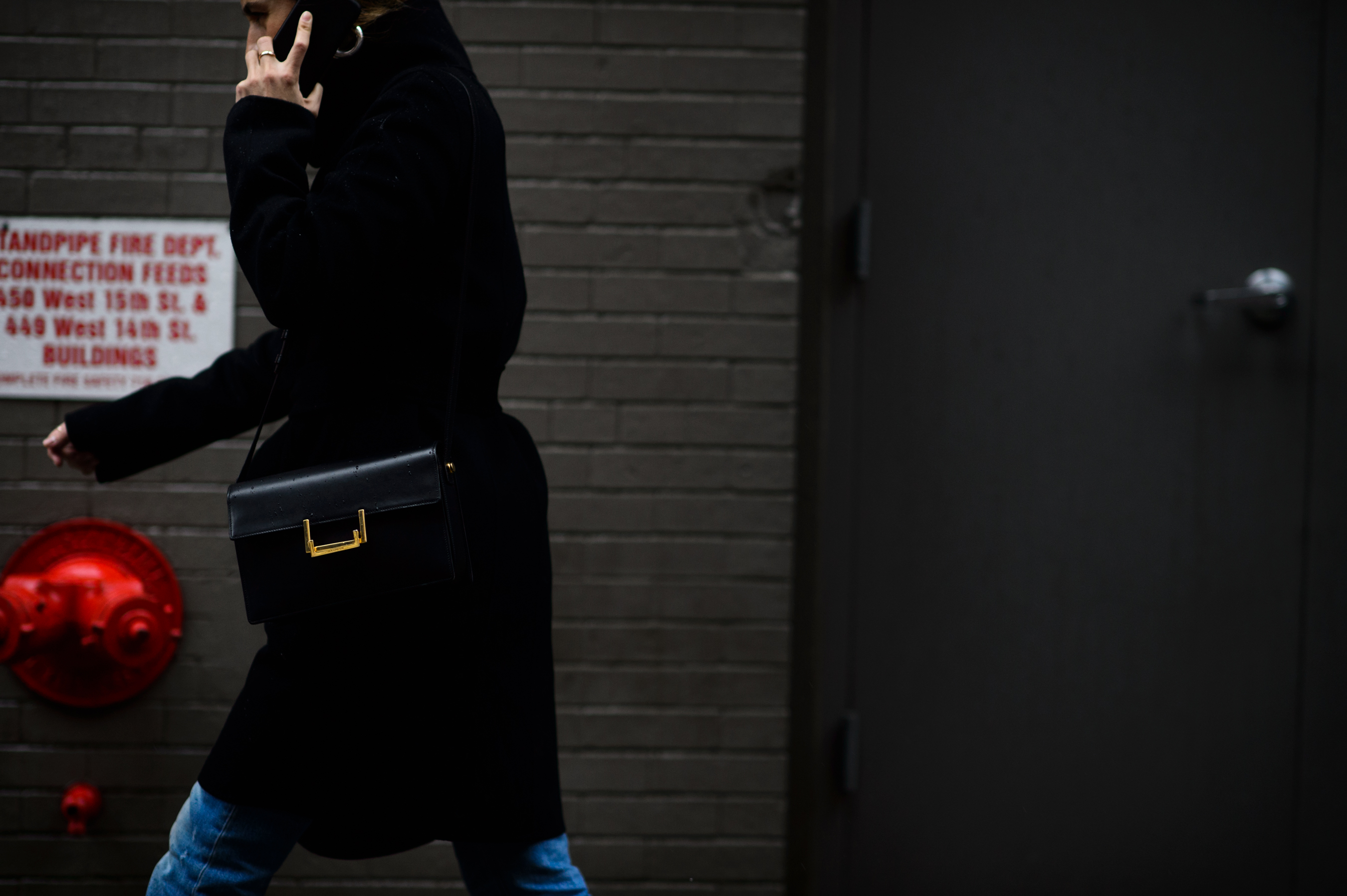 Women wearing black coat
