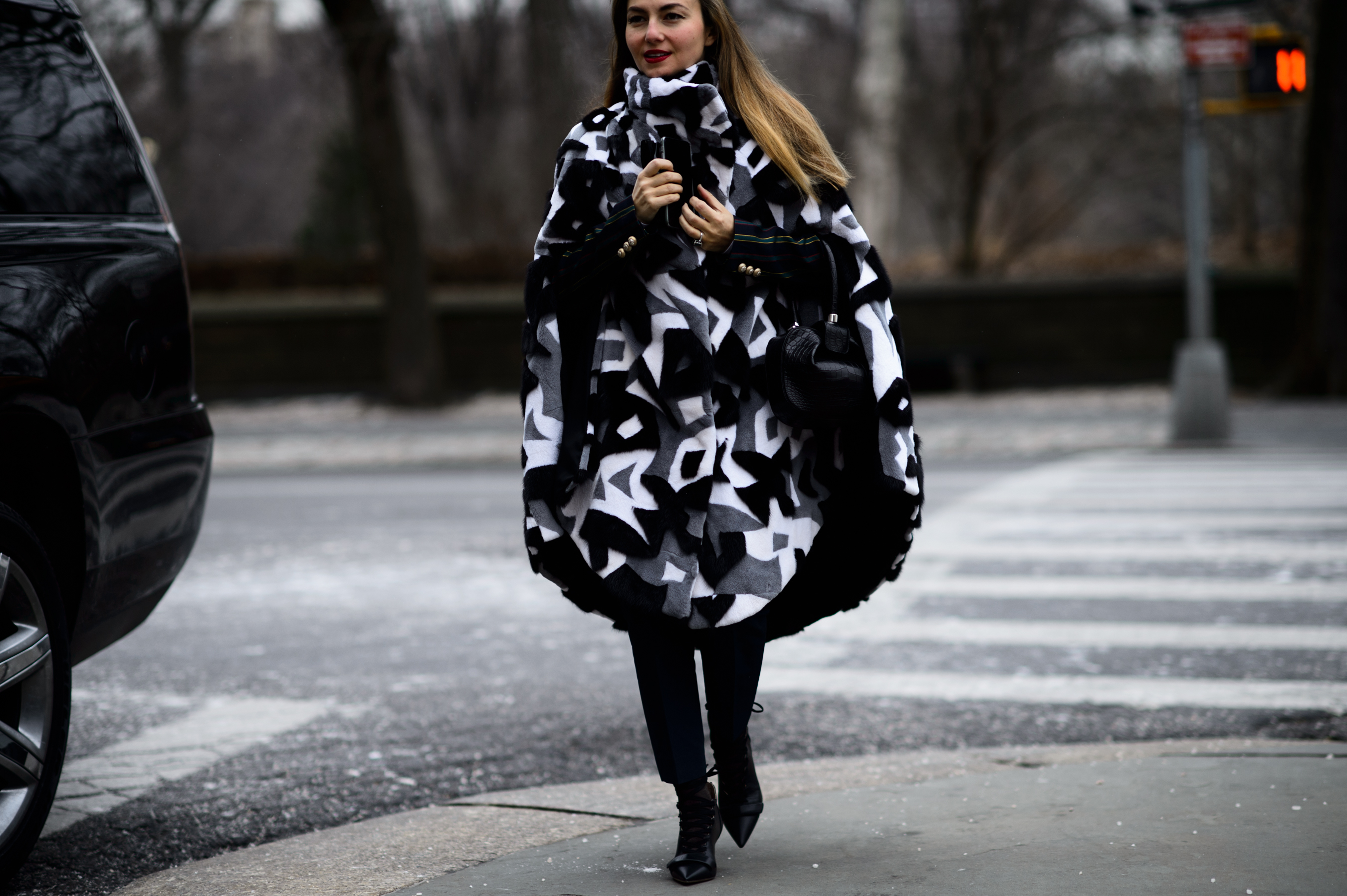 Woman wearing cape