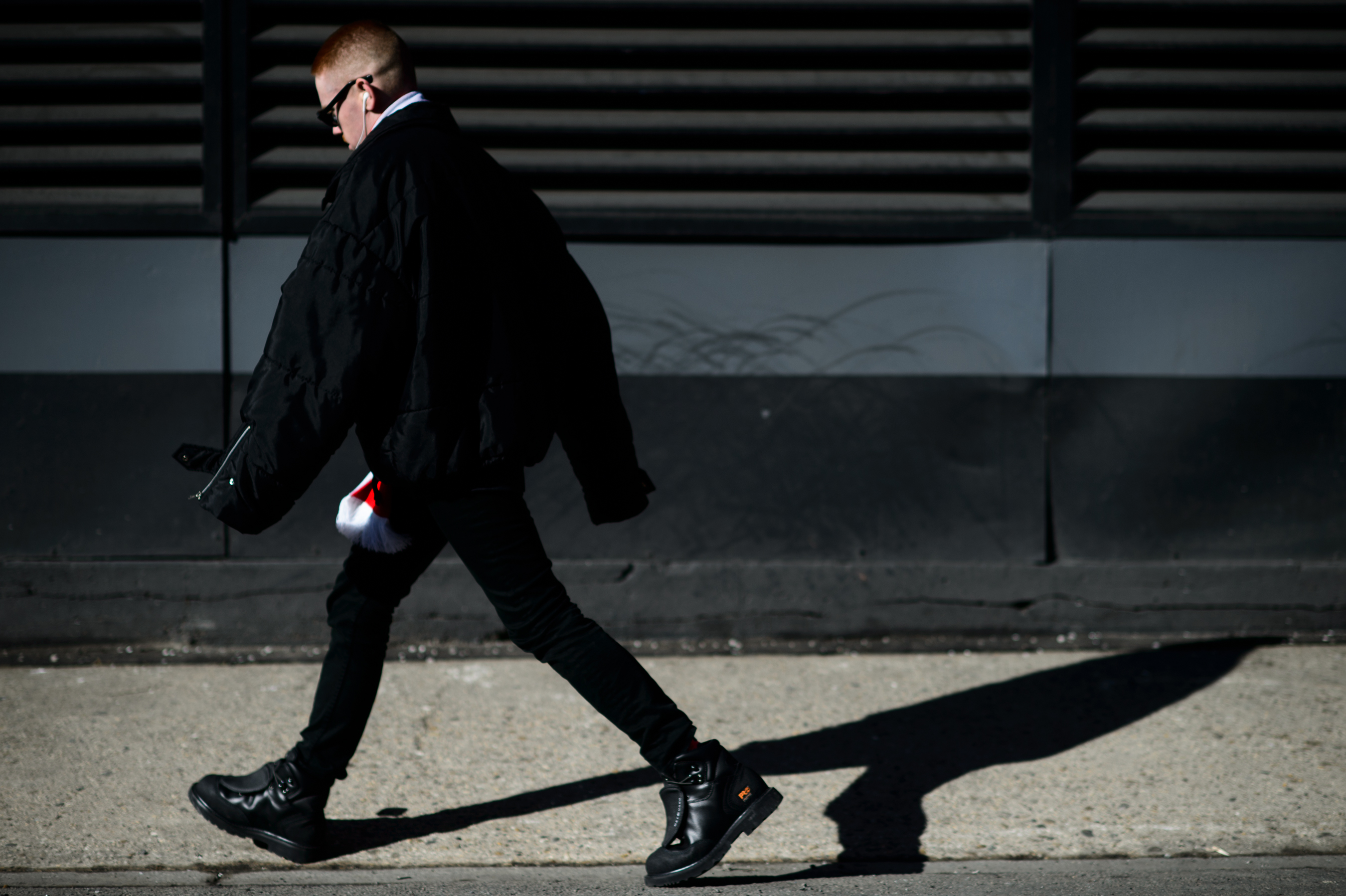 Man wearing oversized jacket