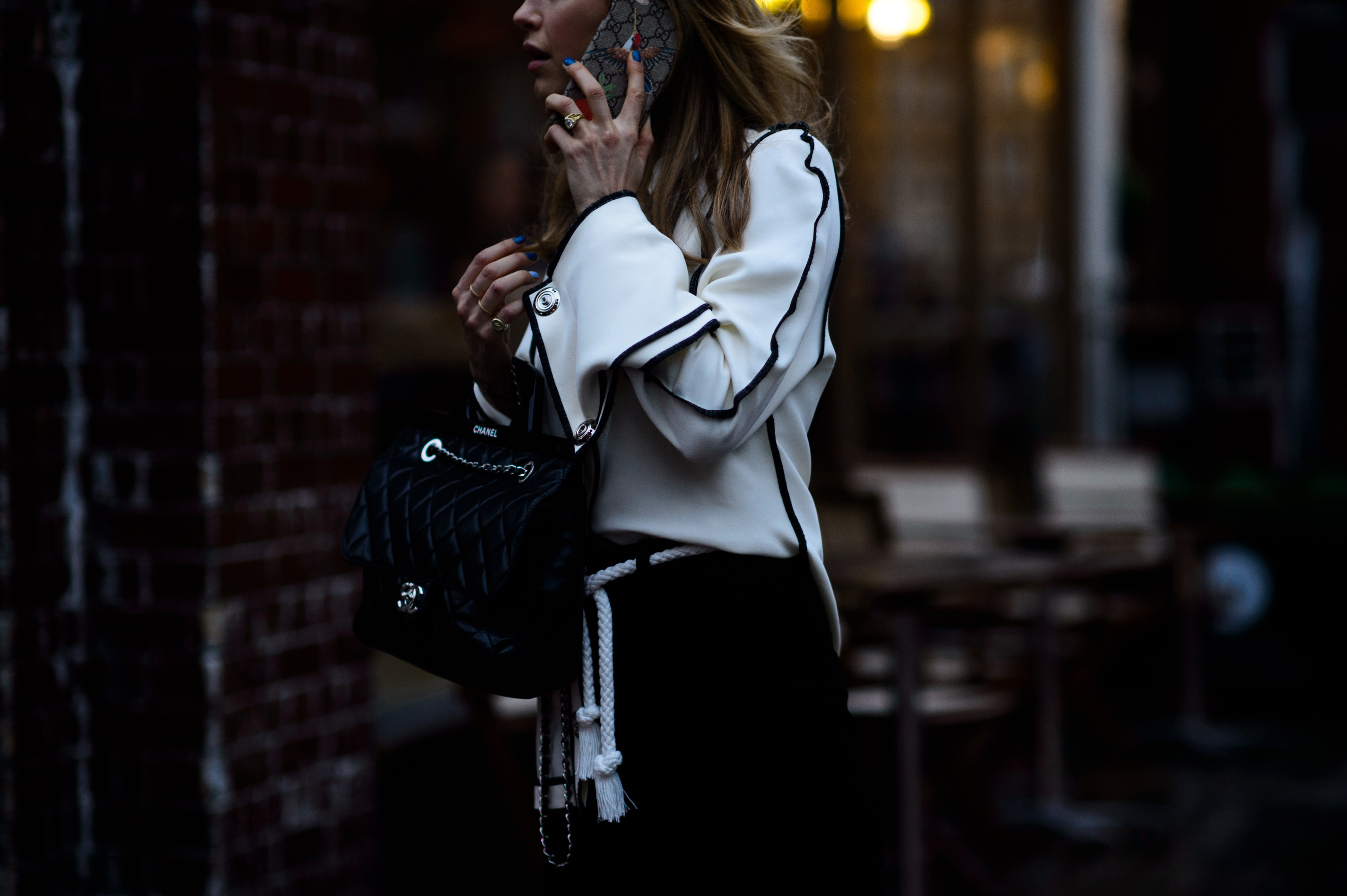 Danish blogger wearing white shirt