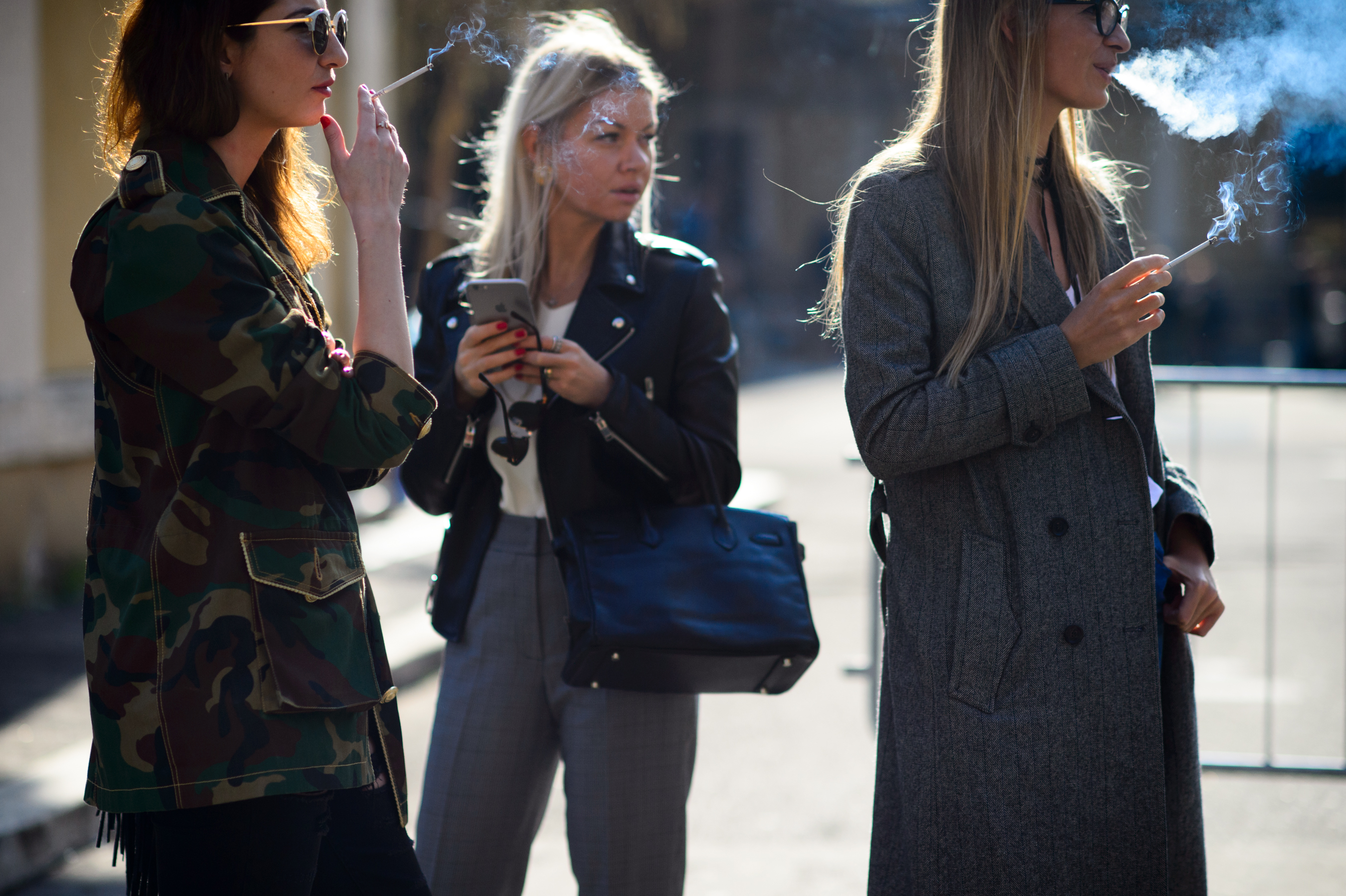 Three Russian women smoking