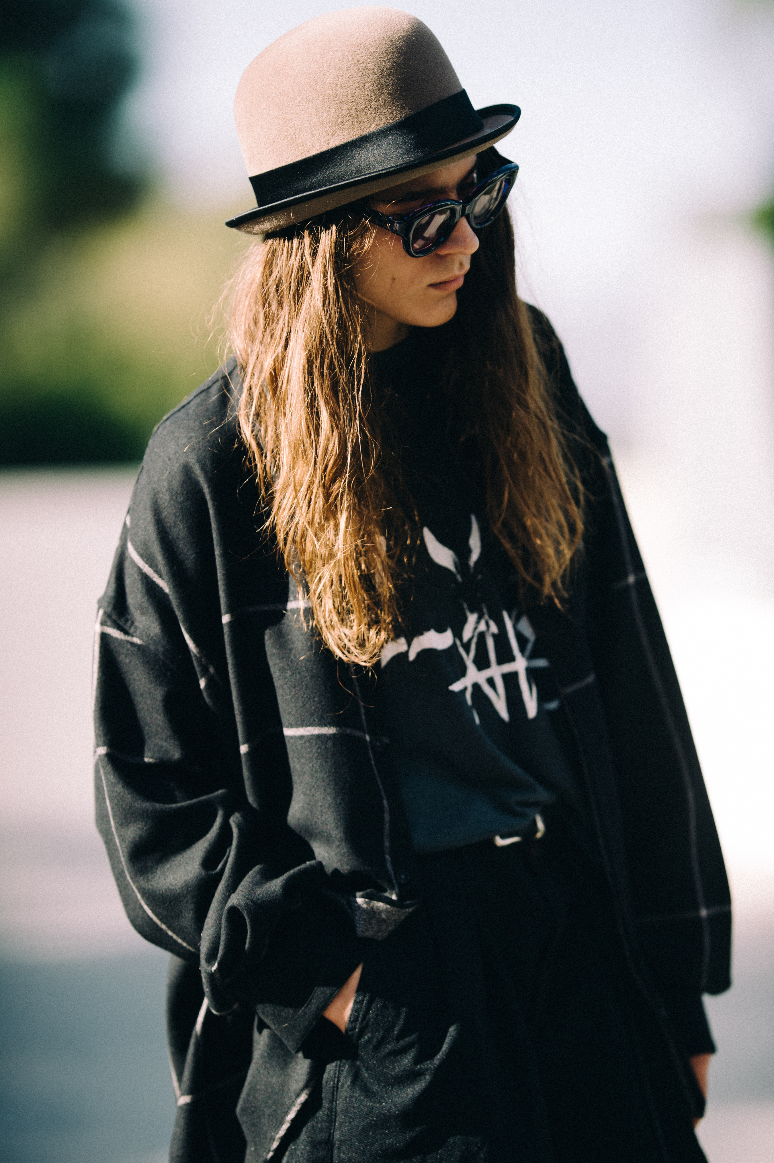Male model with long hair