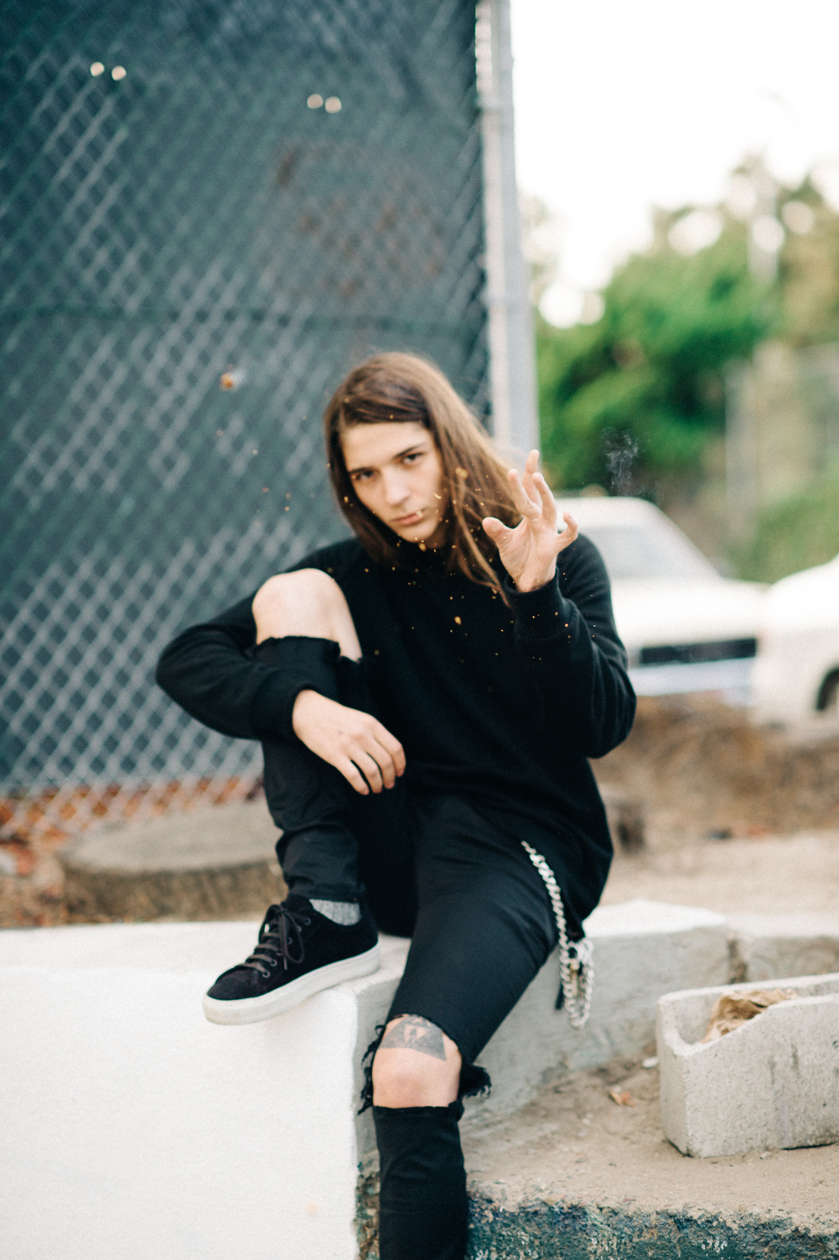 Male model with long hair