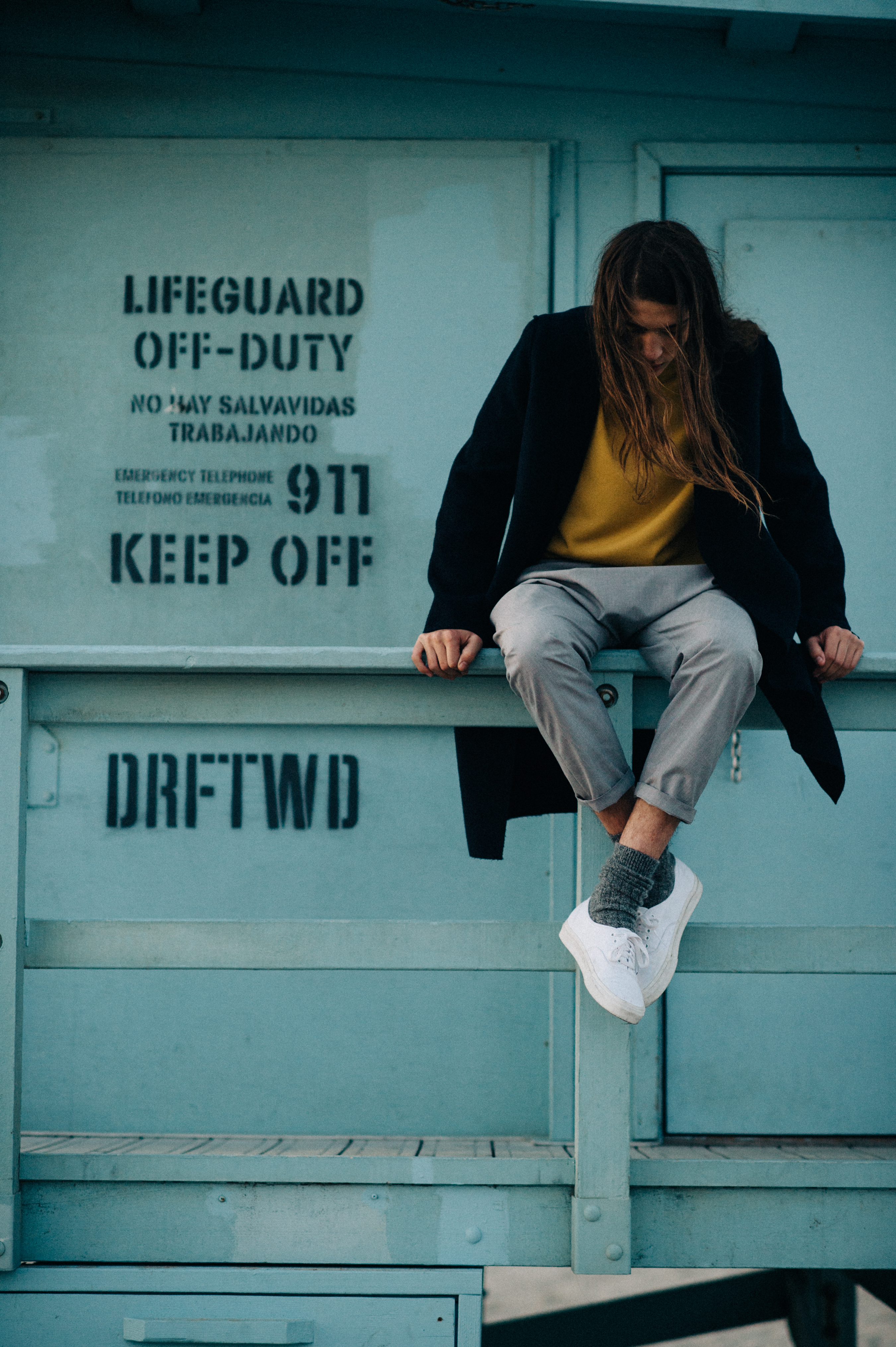 Male model with long hair