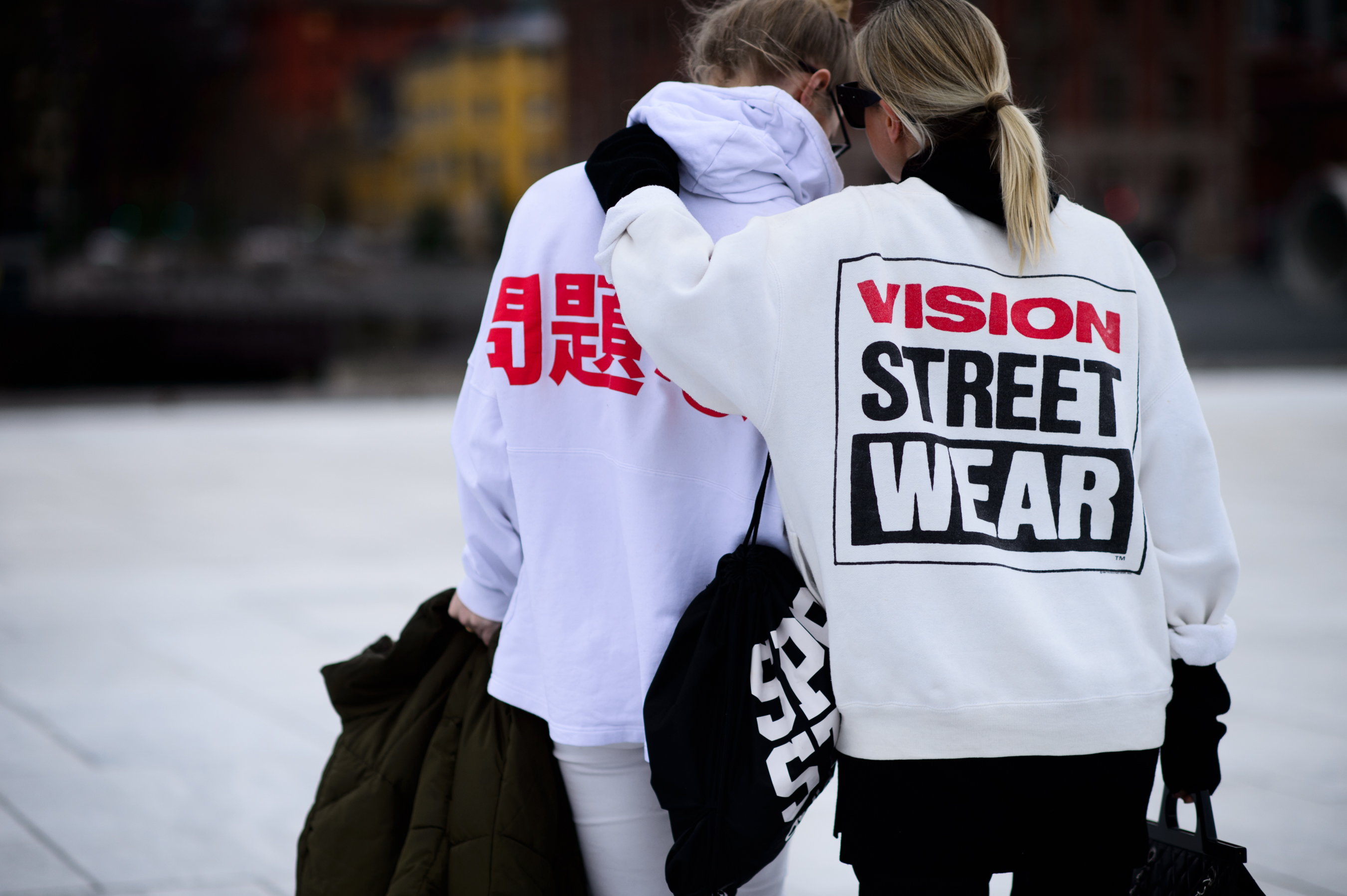 Women in sports sweatshirts