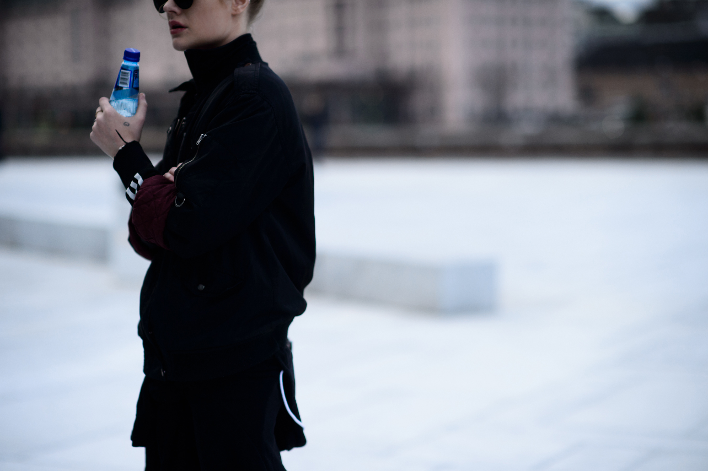 Woman with water bottle