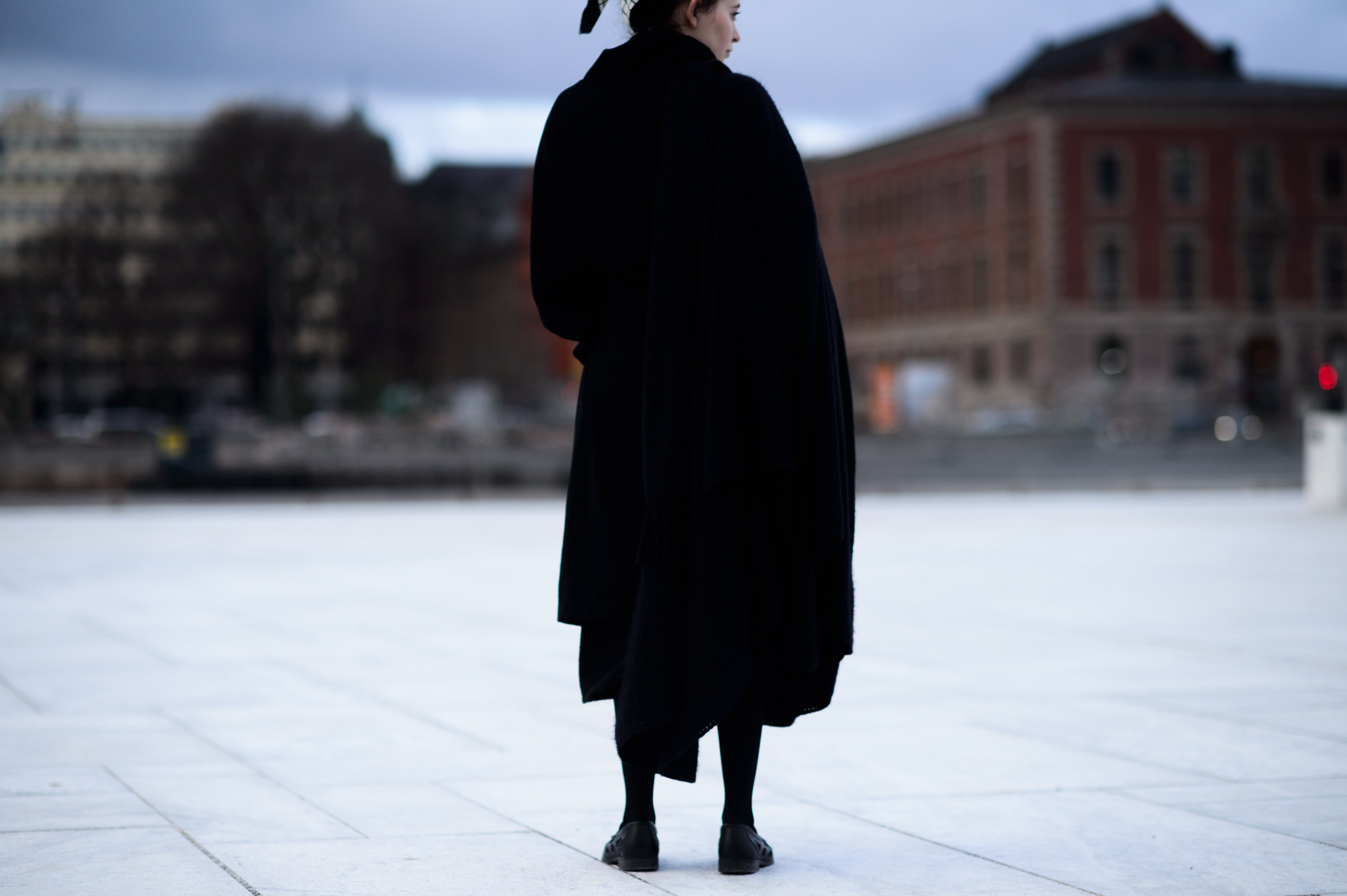 Woman in total black