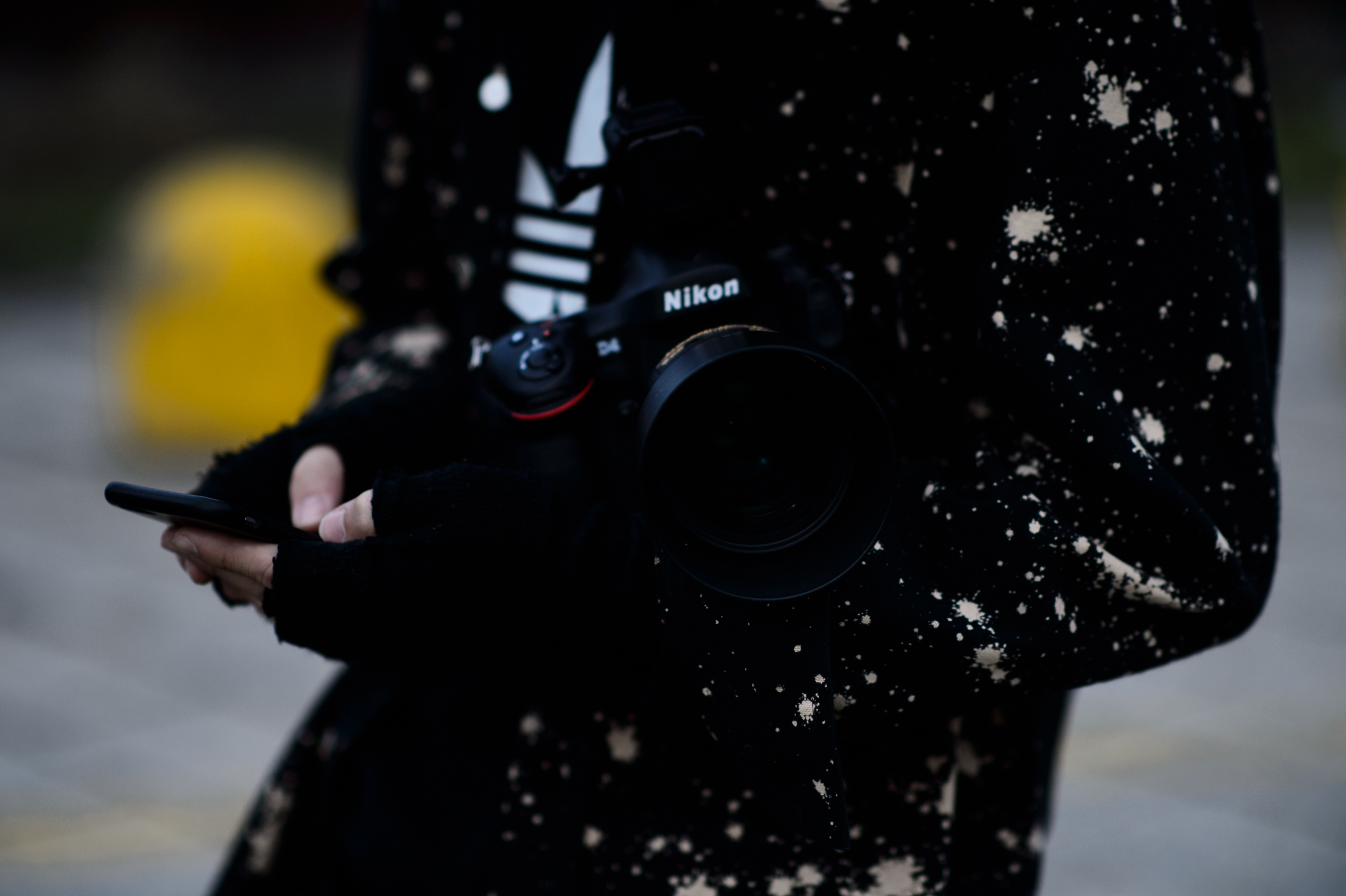 American photographer wearing Raf Simons
