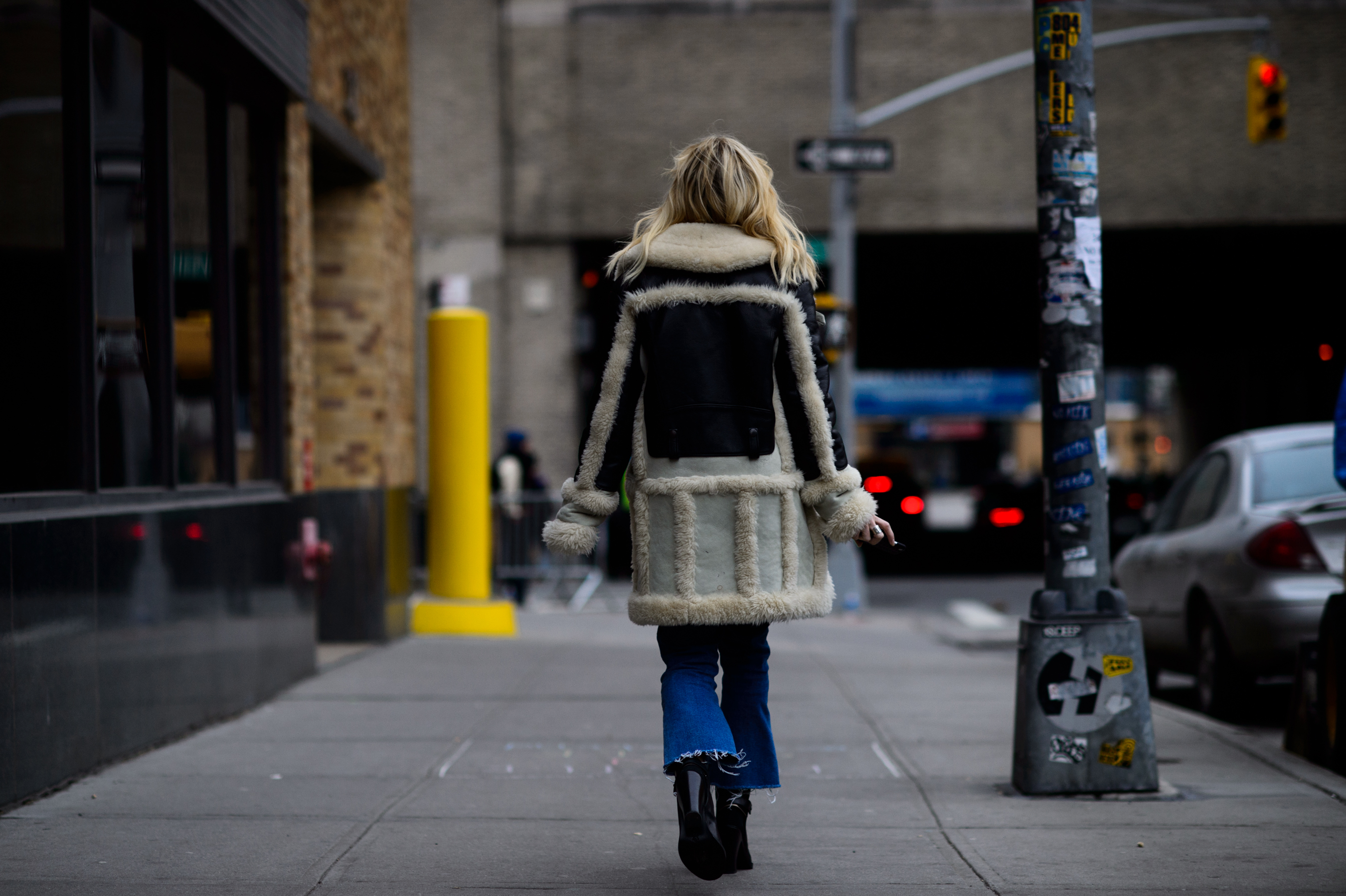 Woman wearing warm jacket