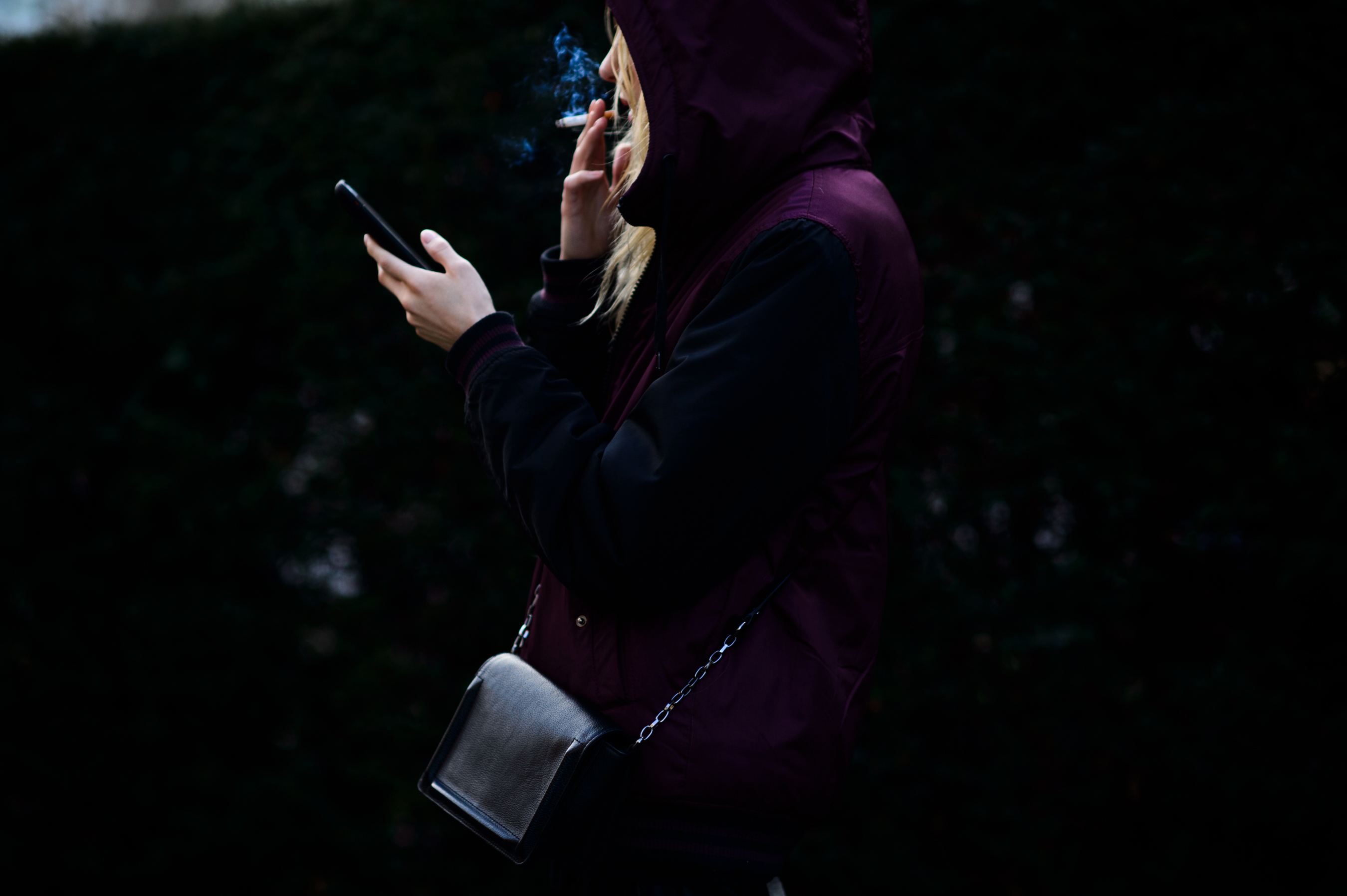 American Russian model smoking