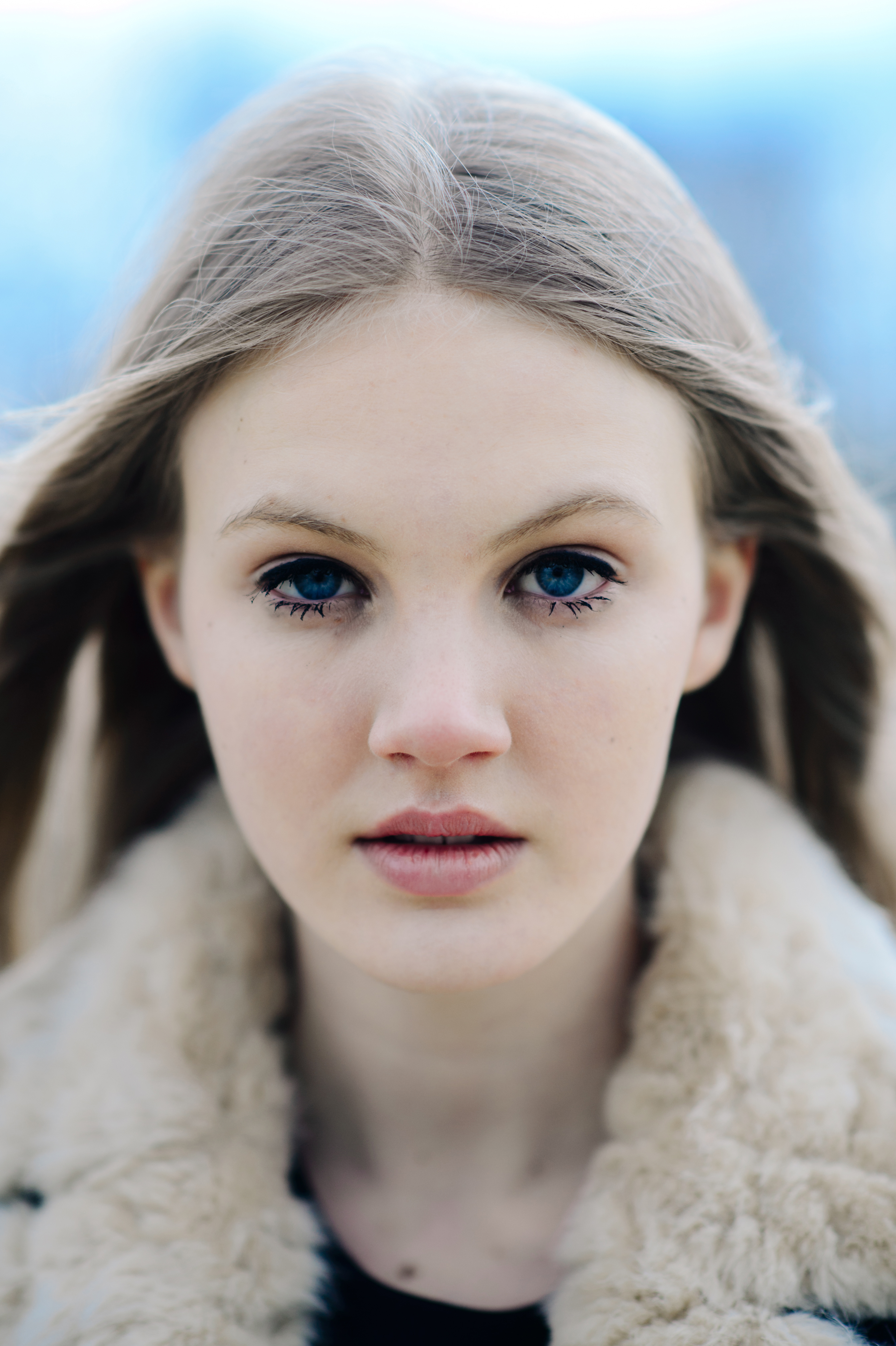 Portrait of Dutch model with blue eyes