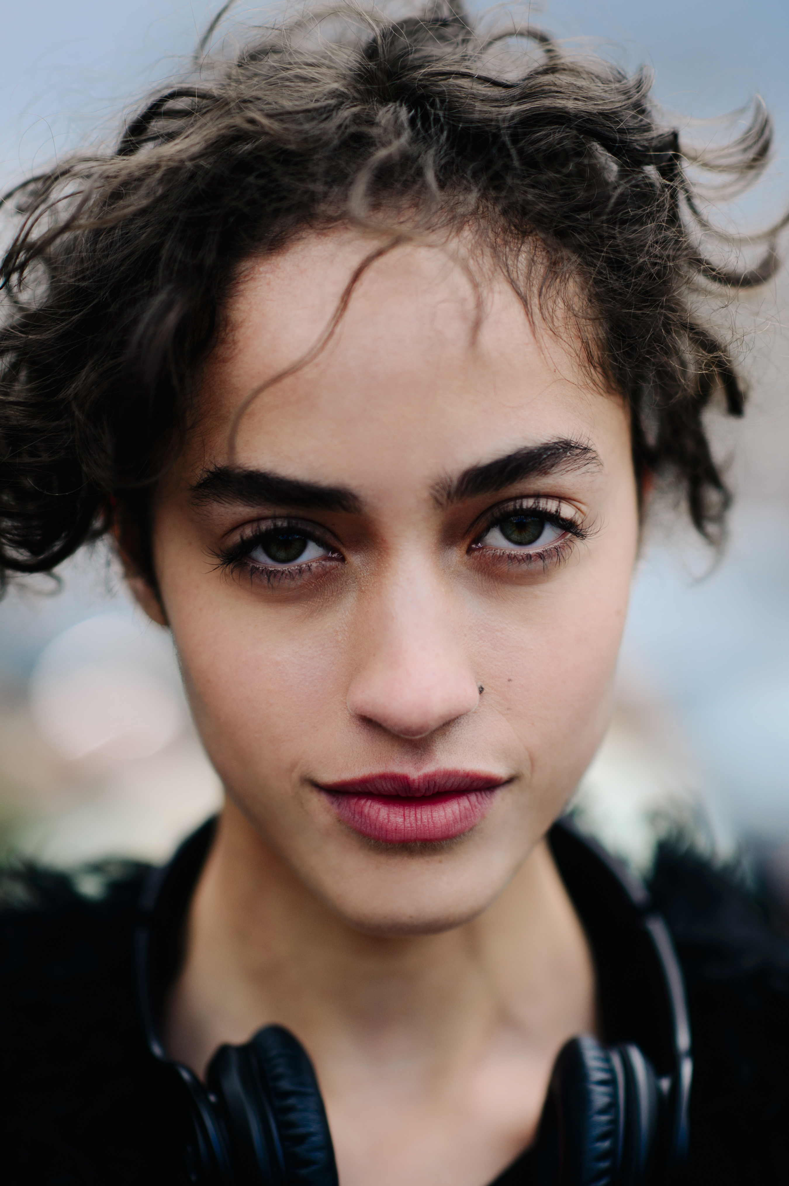 Portrait of a model with green eyes