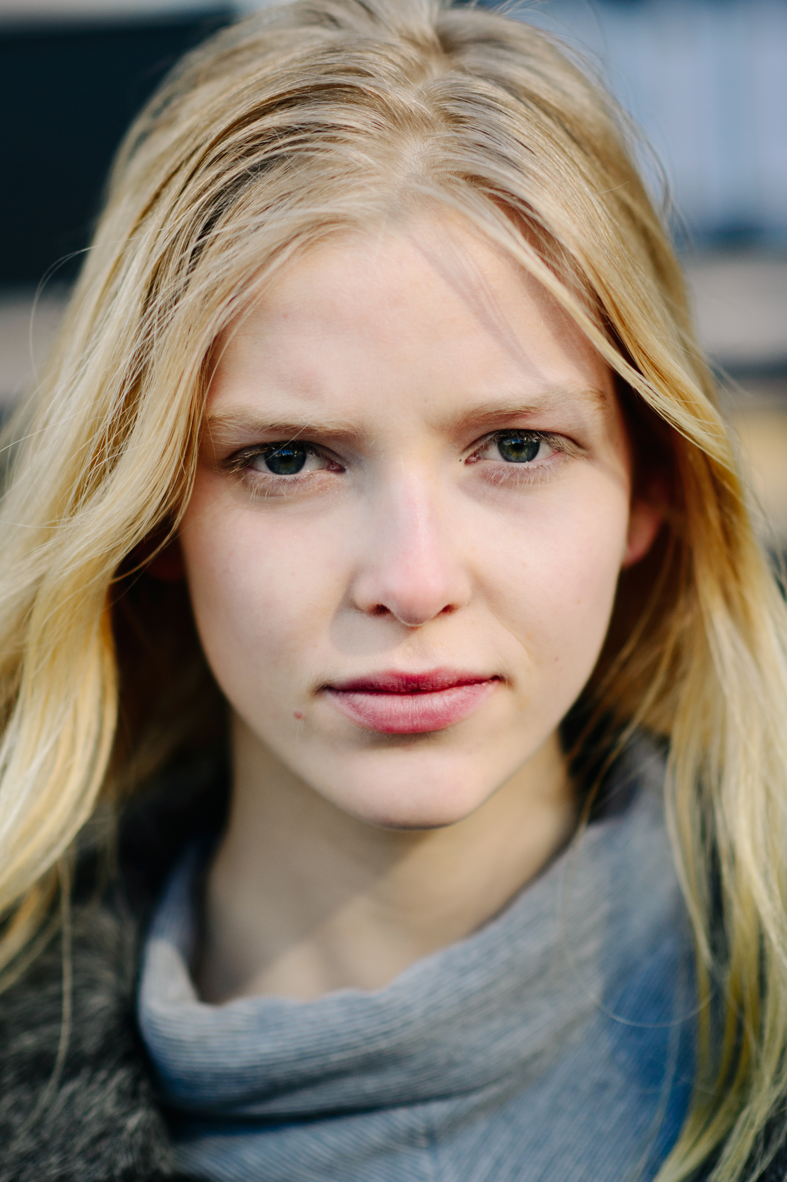 Portrait of model with blonde hair