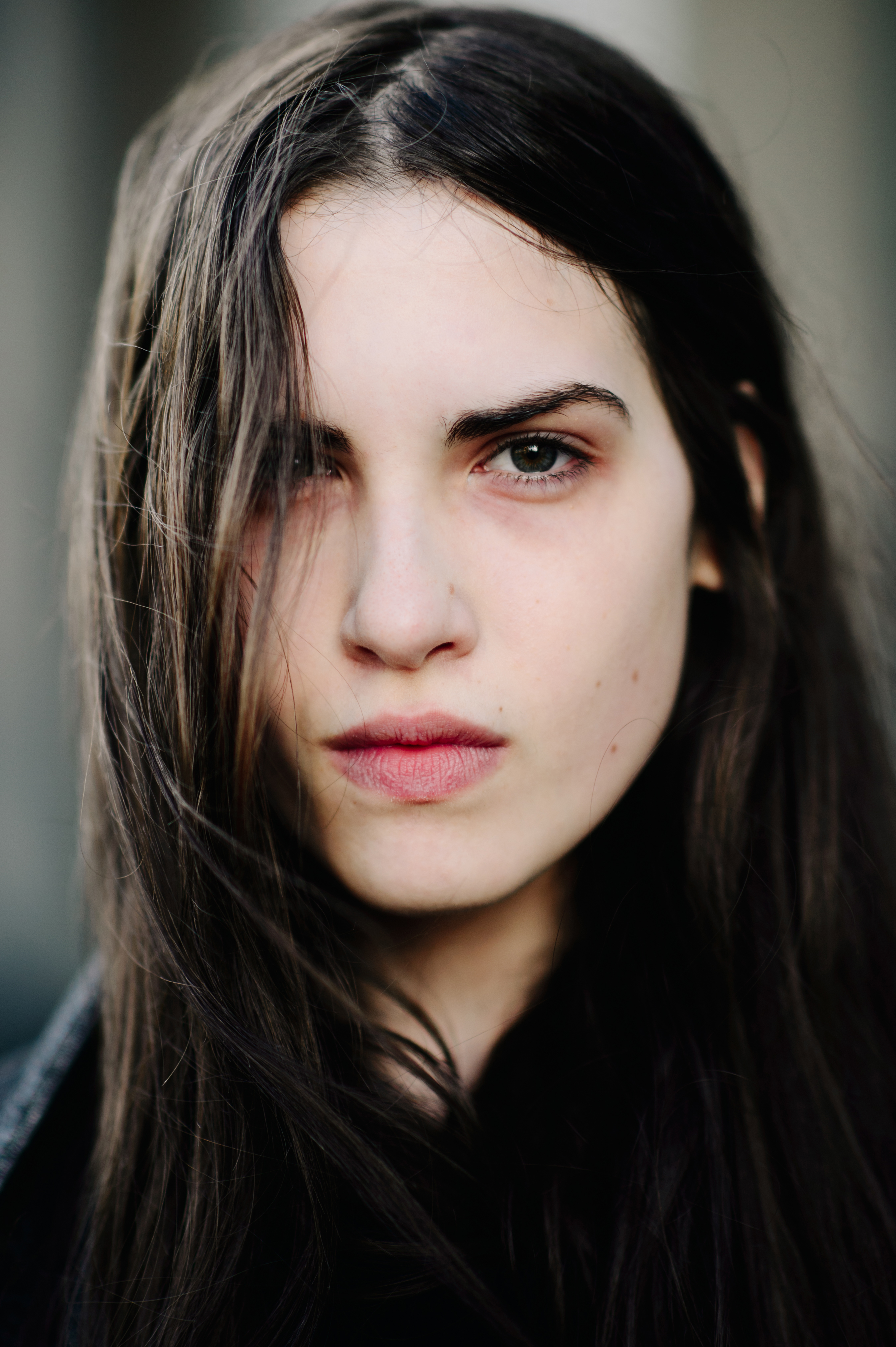 Portrait of model with brown hair