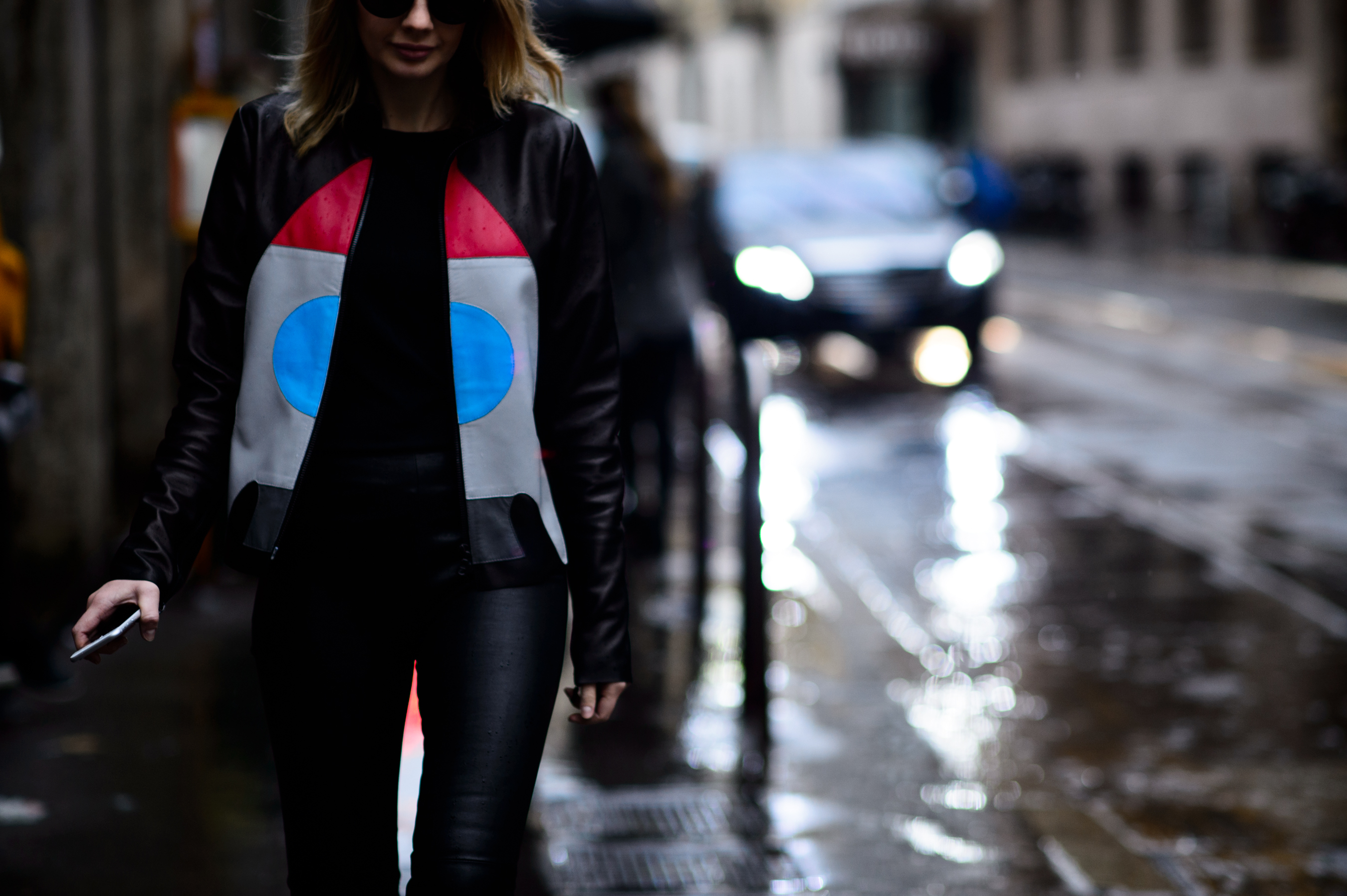 Ukrainian stylist wearing leather jacket