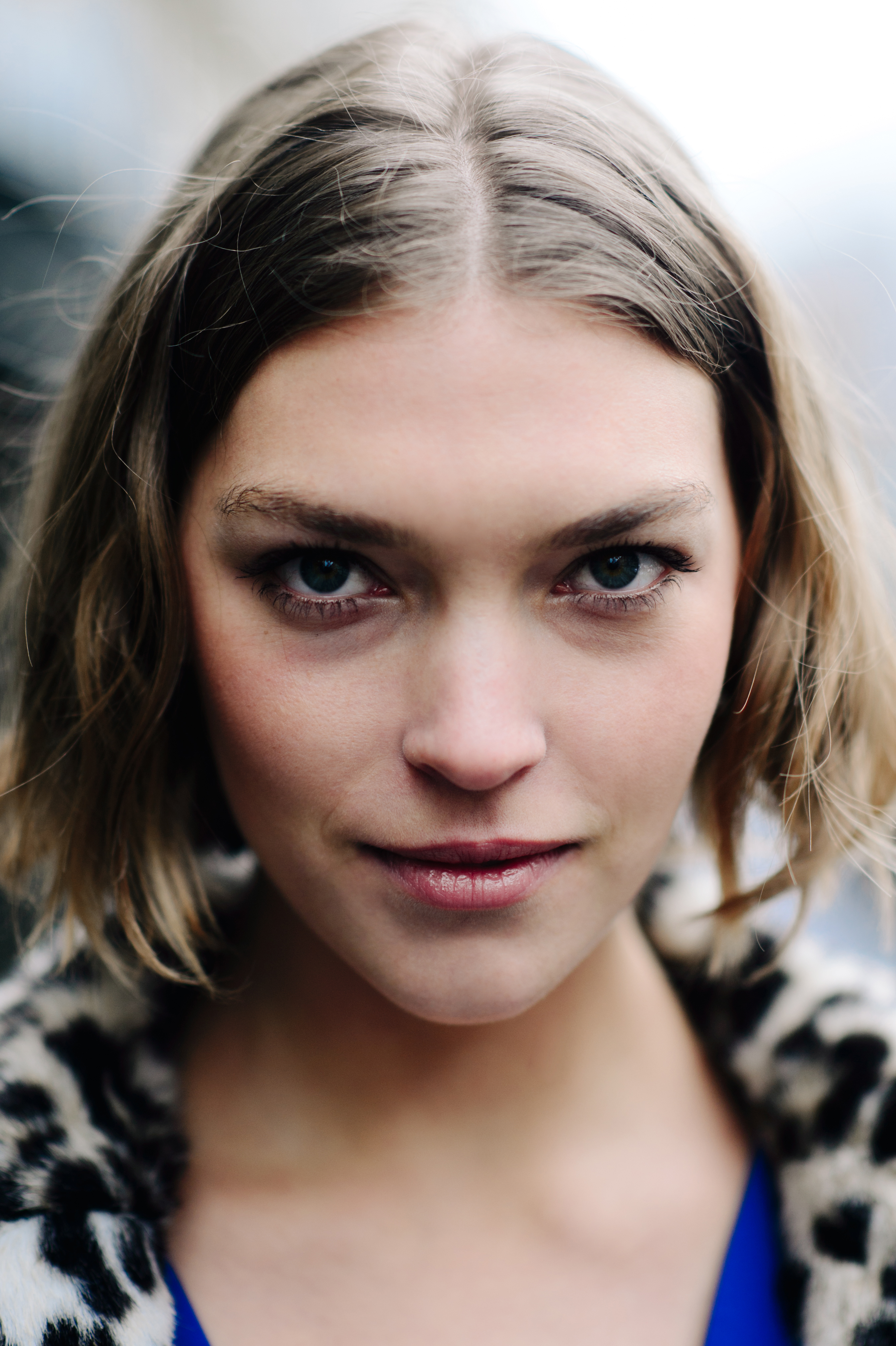 Portrait of American model with green eyes