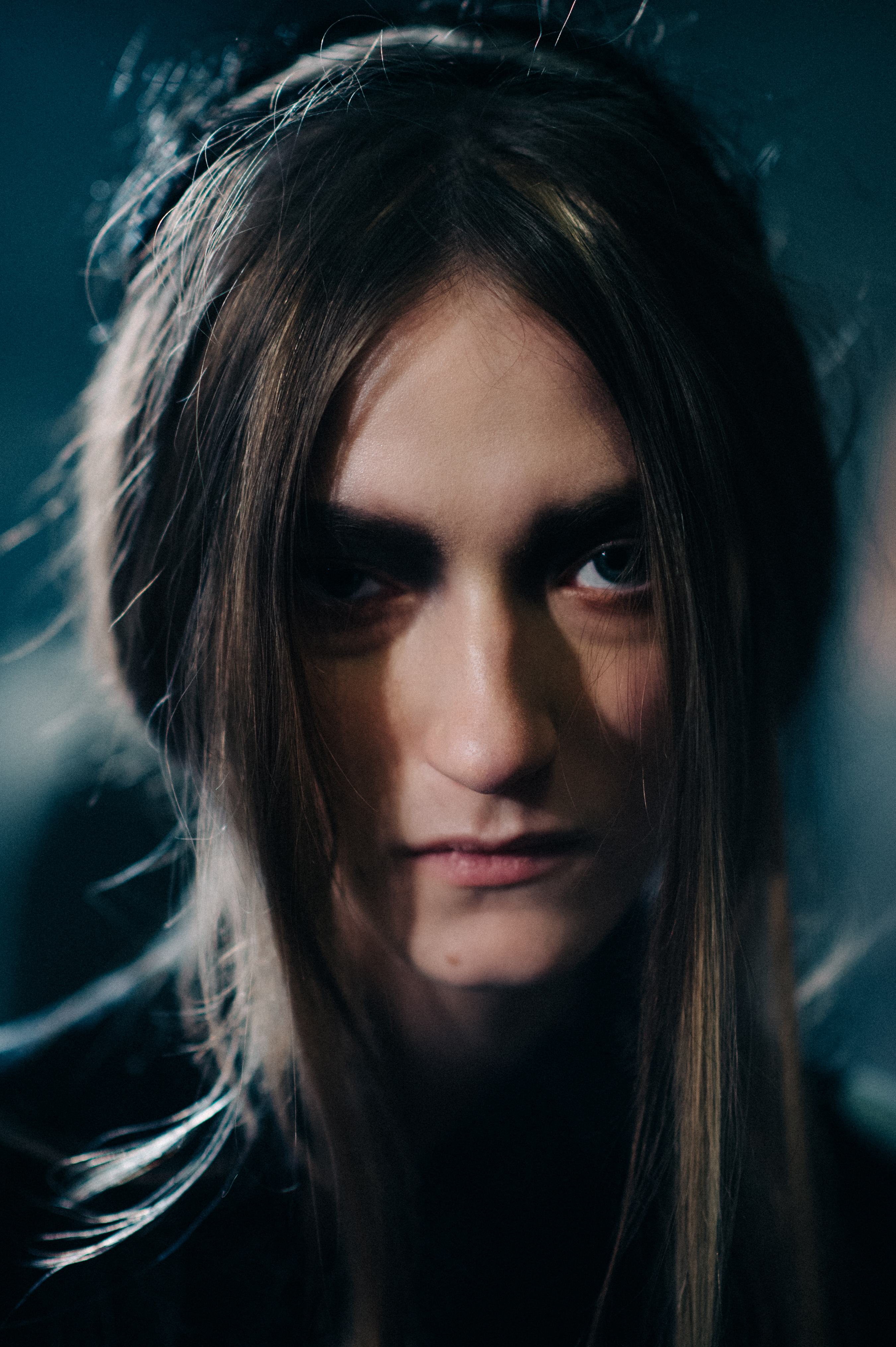 Portrait of model in shadow